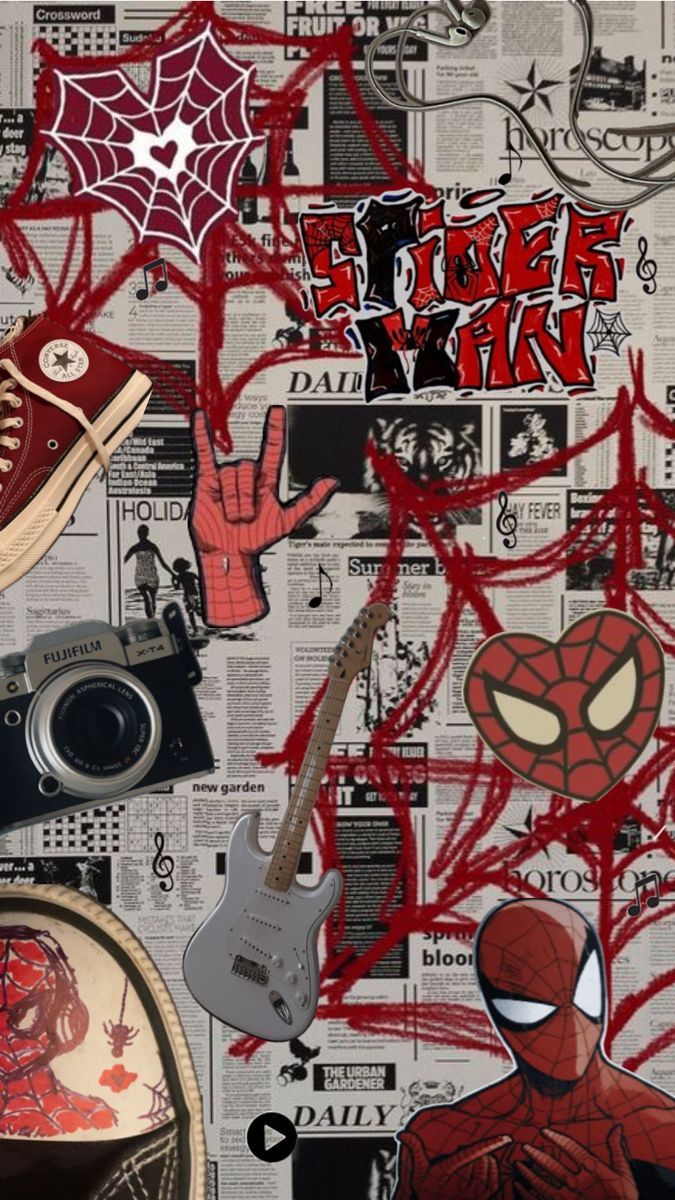 675x1200 Spider Man Collage. Leopard Print Background Wallpaper, Spiderman Collage Drawing, Vintage Lockscreen Spiderman
