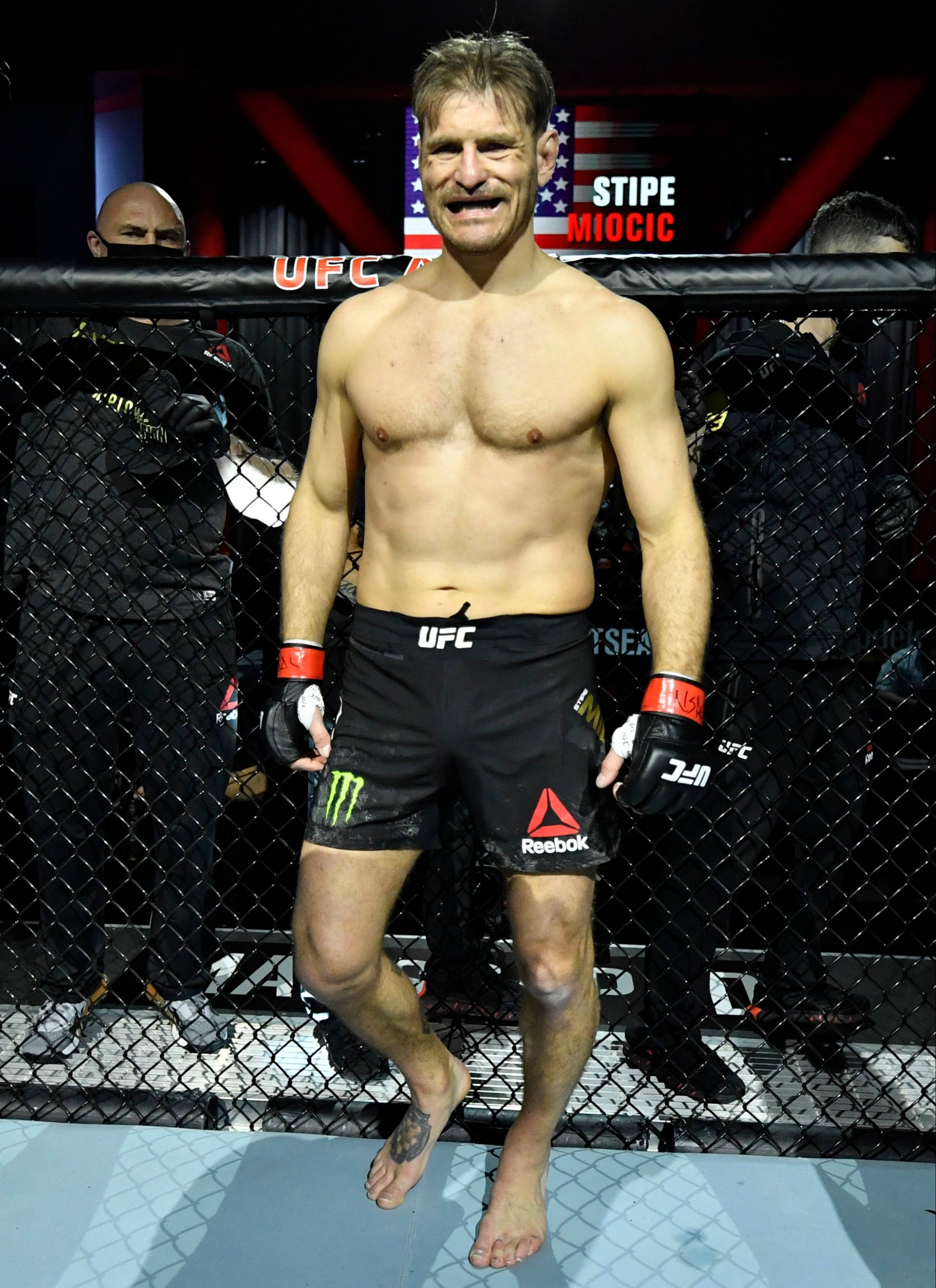 2219x3054 Download Stipe Miocic Posing On Octagon Wallpaper