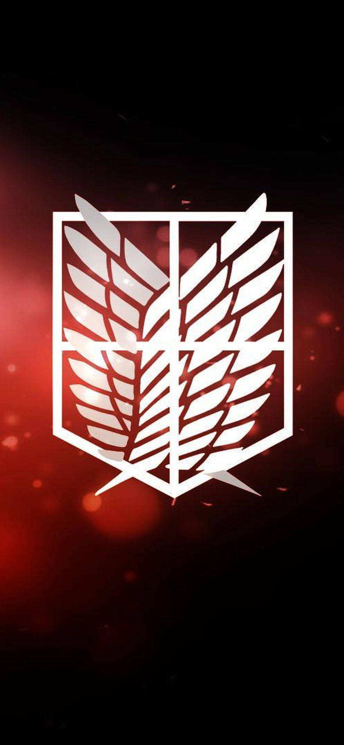 1125x2436 Download Black Red Attack On Titan Logo Wallpaper