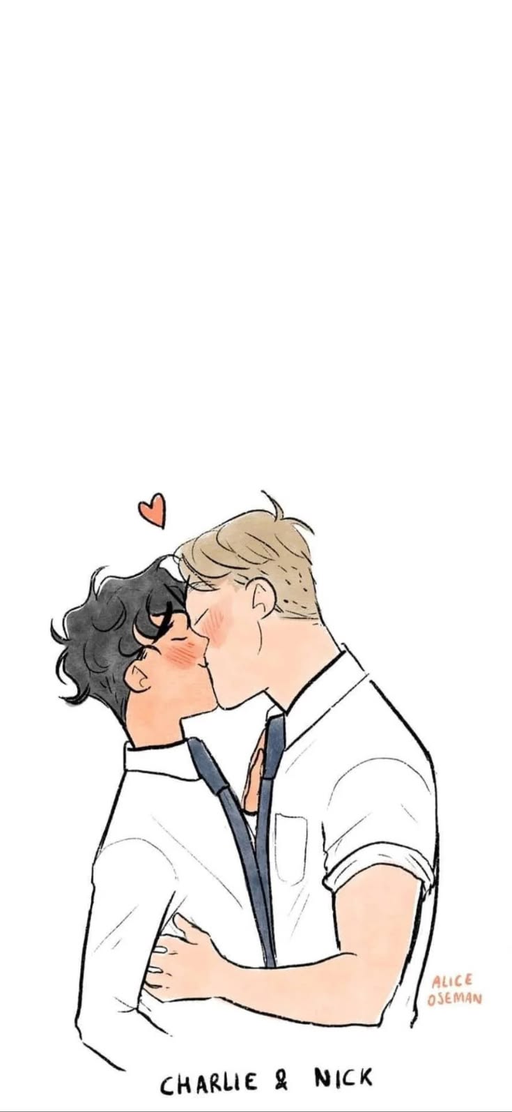 735x1595 Heartstopper Charlie and Nick Illustration Aesthetic iPhone Wallpaper HD. Charlie x nick heartstopper, Nick and charlie heartstopper, Heartstopper wallpaper