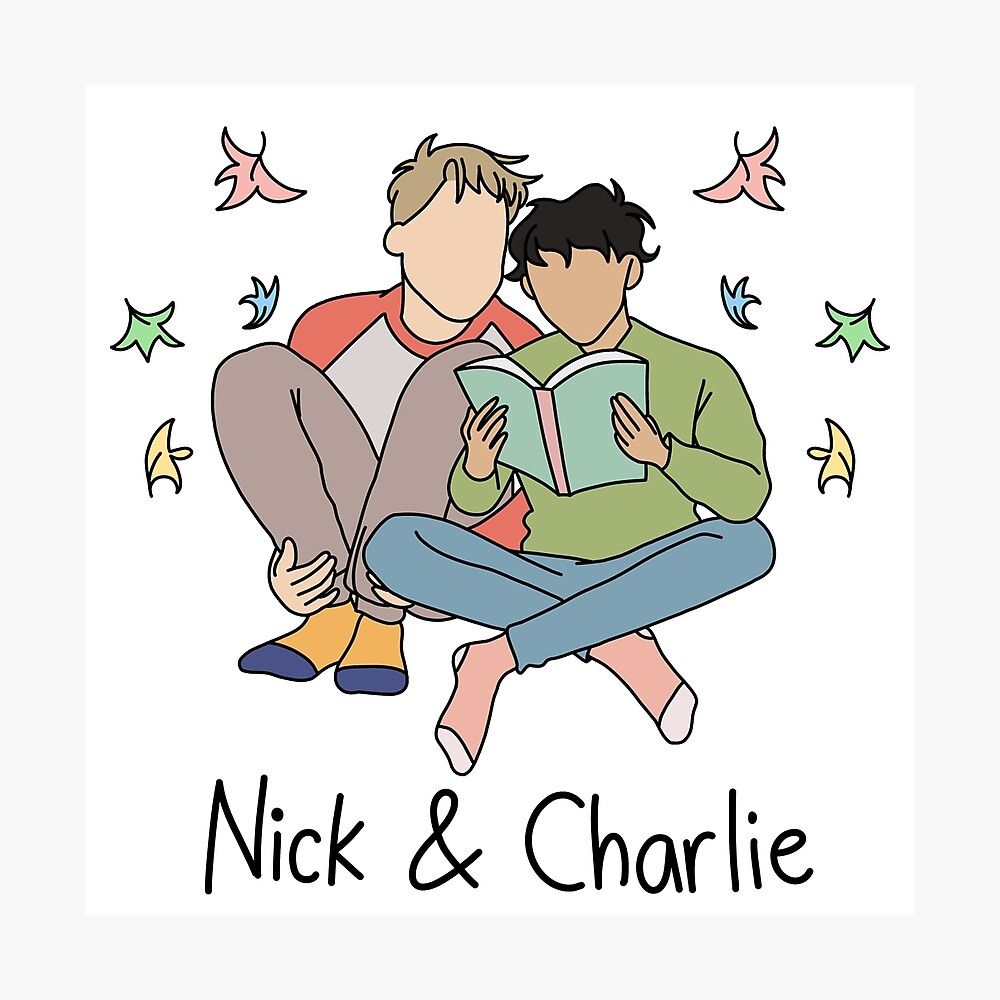 1000x1000 Heartstopper Nick Nelson and Charlie Spring reading a book Canvas Print