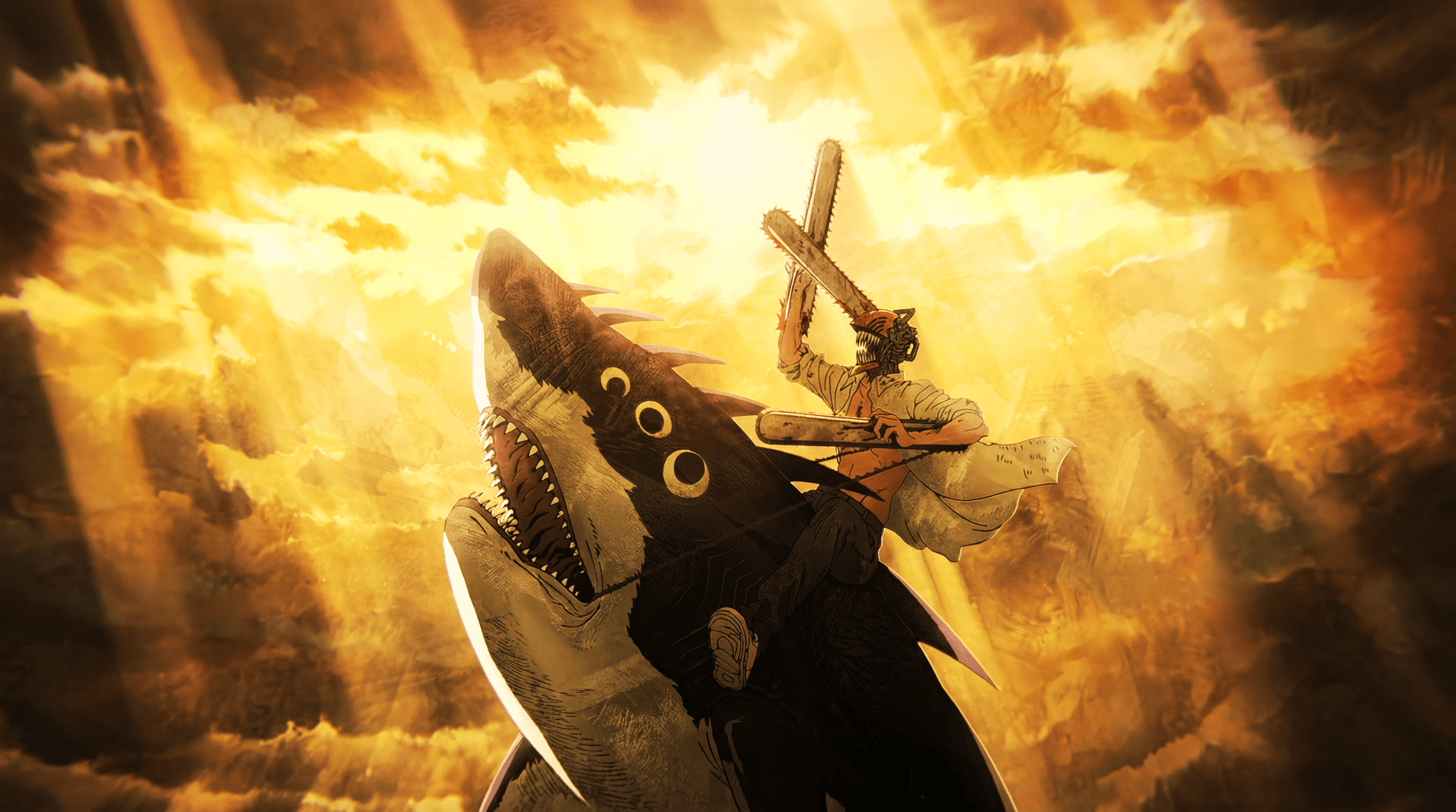 1920x1072 Chainsaw man Arc Riding Beam like a savior from heaven