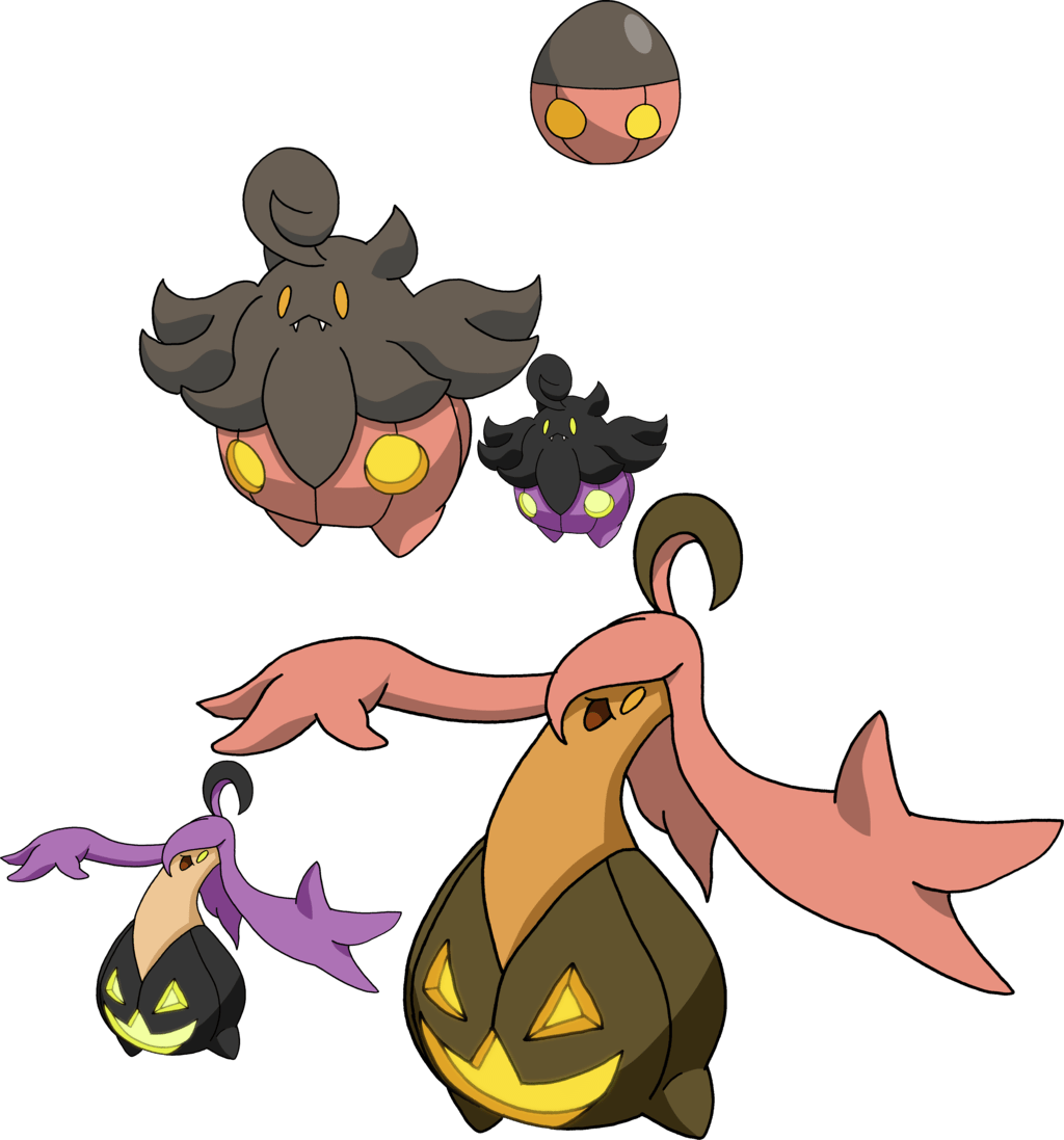 1024x1097 and 711 Evolutionary Family. Ghost pokemon, Pokemon fusion art, Ghost type pokemon