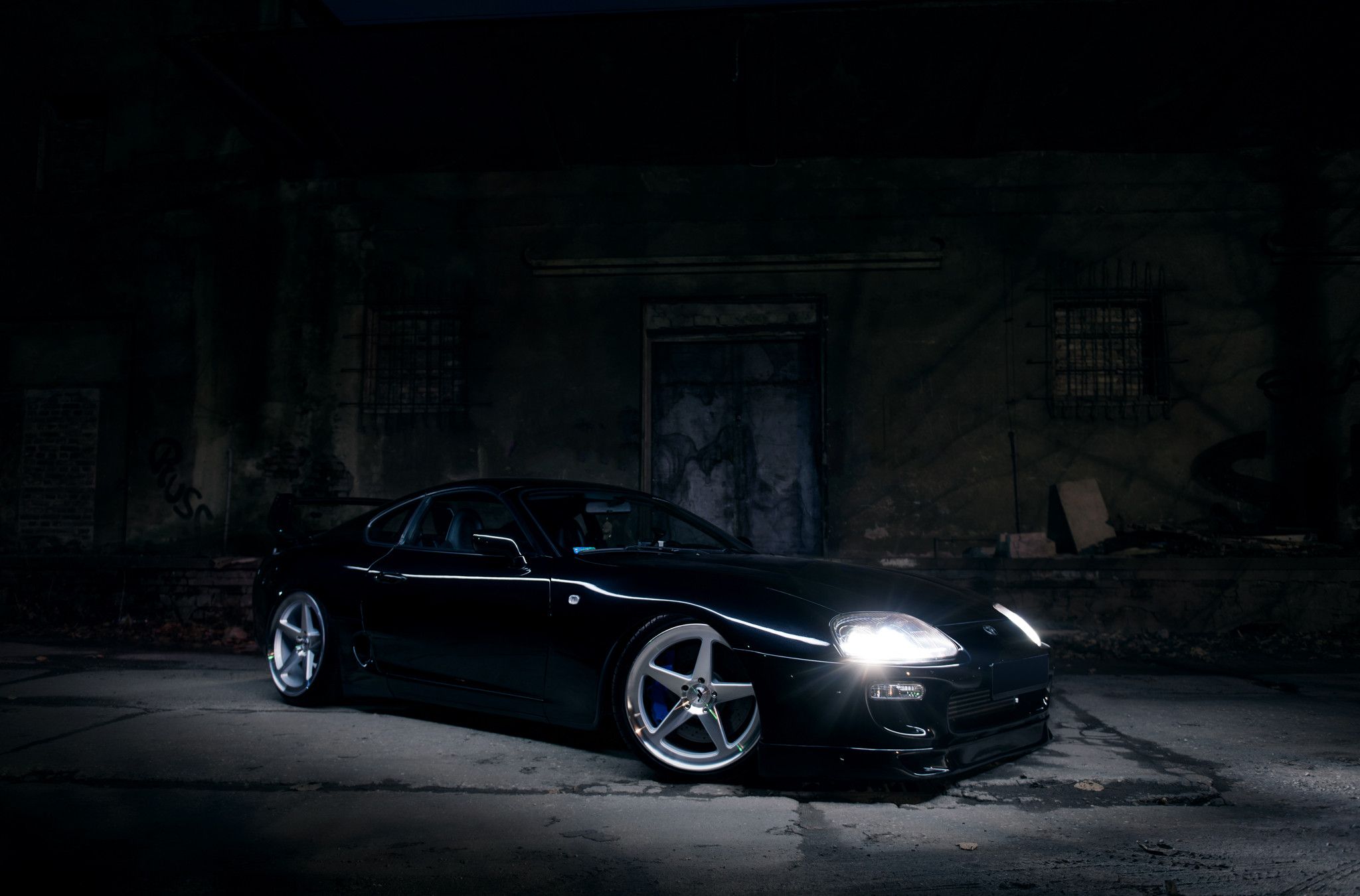 2048x1350 Black Toyota Supra Sitting Tight on a Set of Silver JR Wheels. CARiD.com Gallery