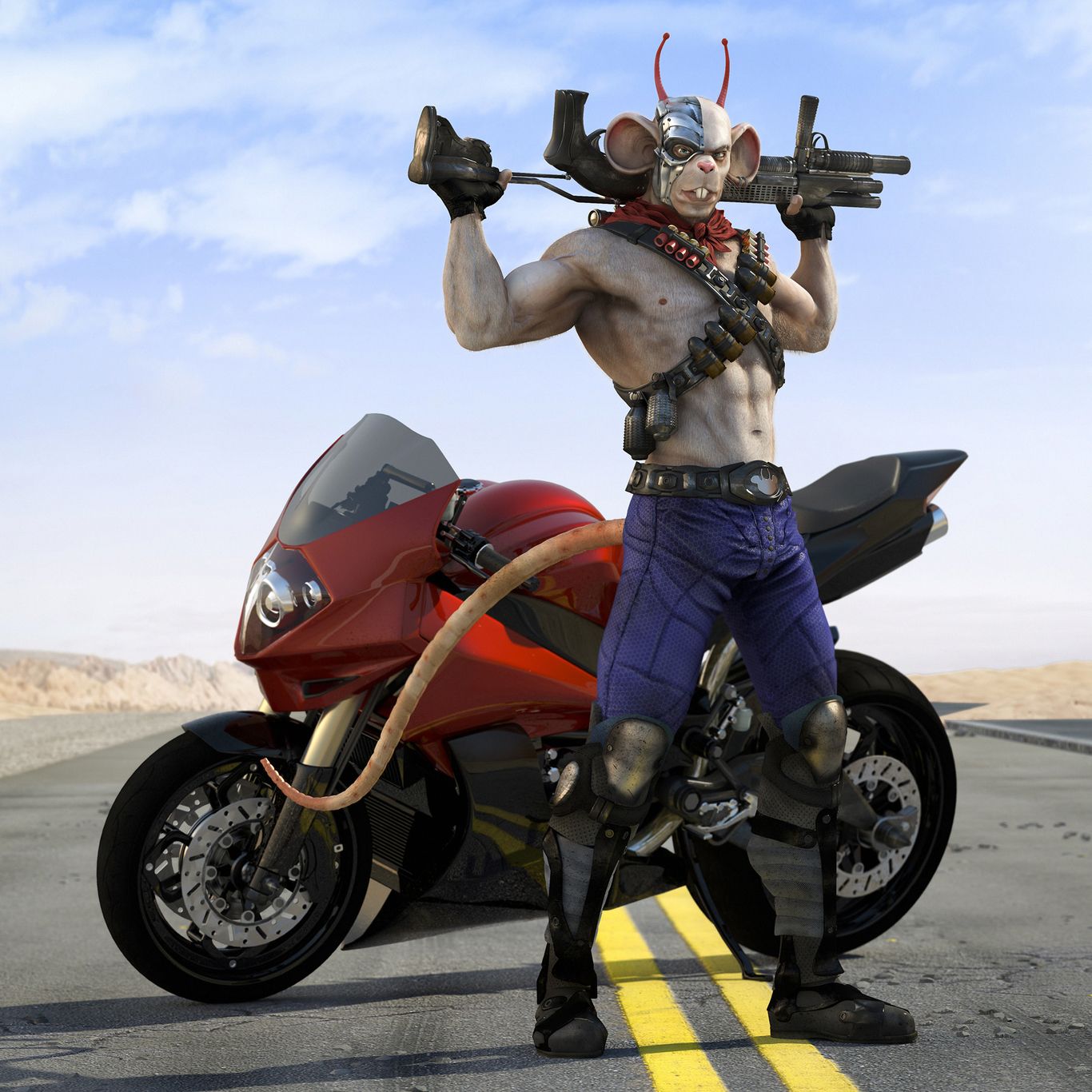 1366x1366 Biker Mice From Mars Wallpaper
