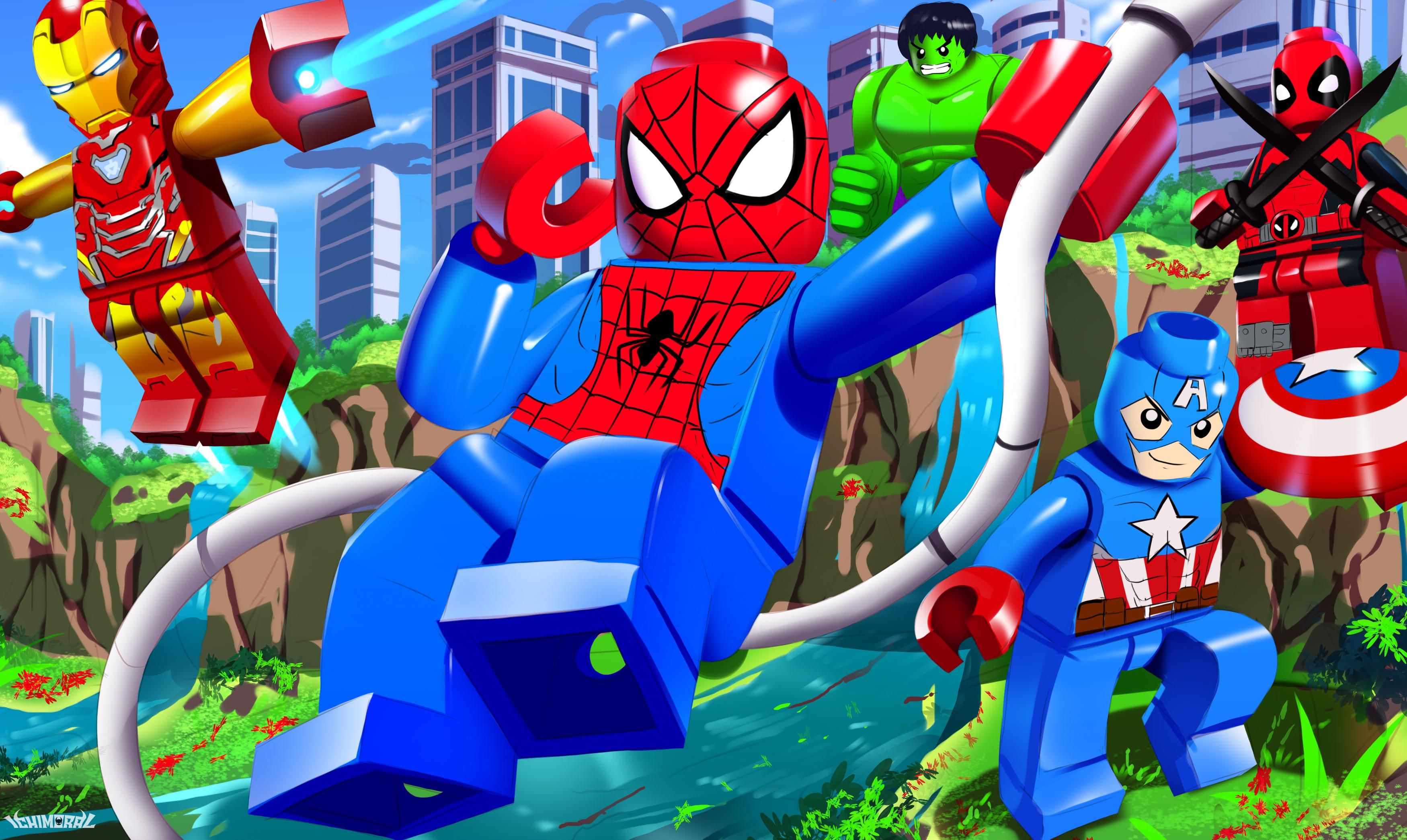 3500x2090 A lego Marvel Heroes Thumbnail i was commissioned to draw! (Art by me @ichimoral)