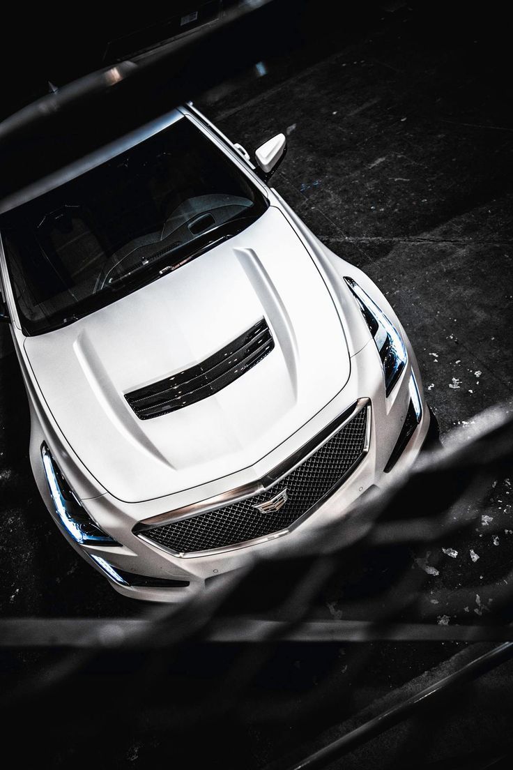 736x1104 White Cadillac CTS V Parked in the Dark. Cts v wallpaper, 2002 cadillac deville wallpaper