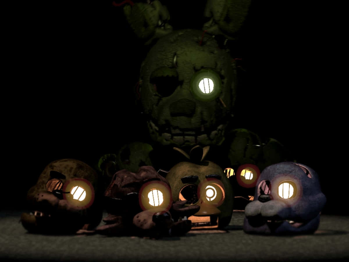 1200x900 Download Caption: Creepy Springtrap character from Five Nights at Freddy's Wallpaper