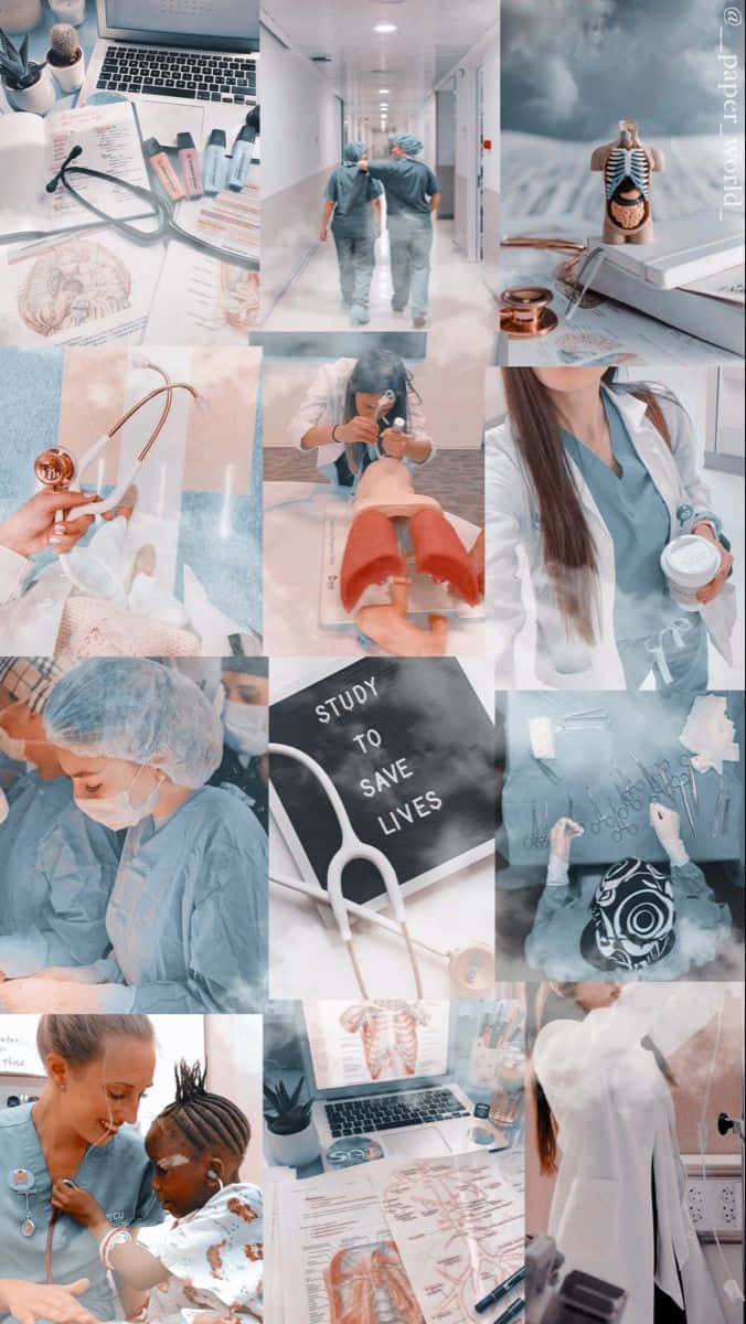 676x1200 Download Nursing Life Collage Aesthetic Wallpaper