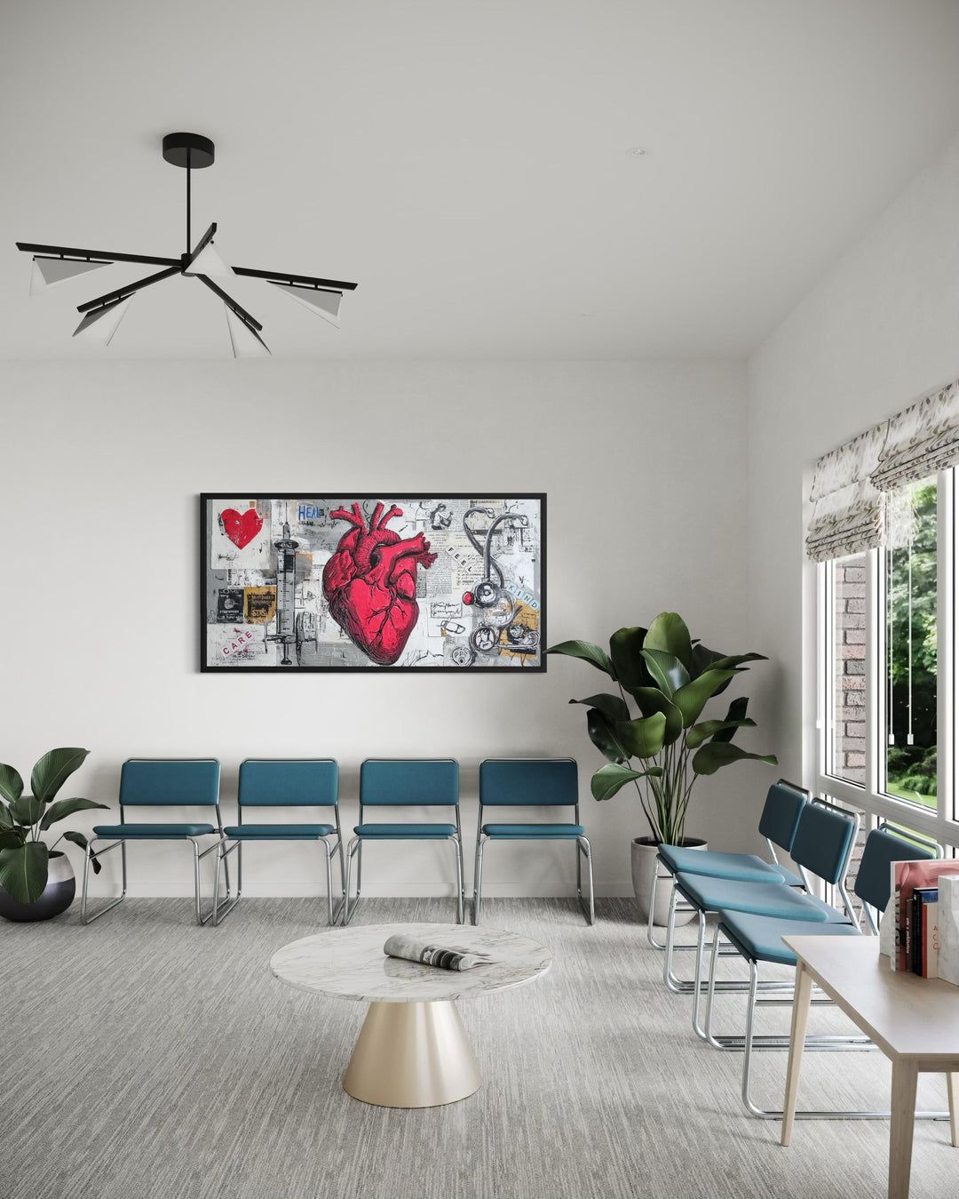 1080x1349 Medical Office Wall Art: Anatomical Heart Canvas