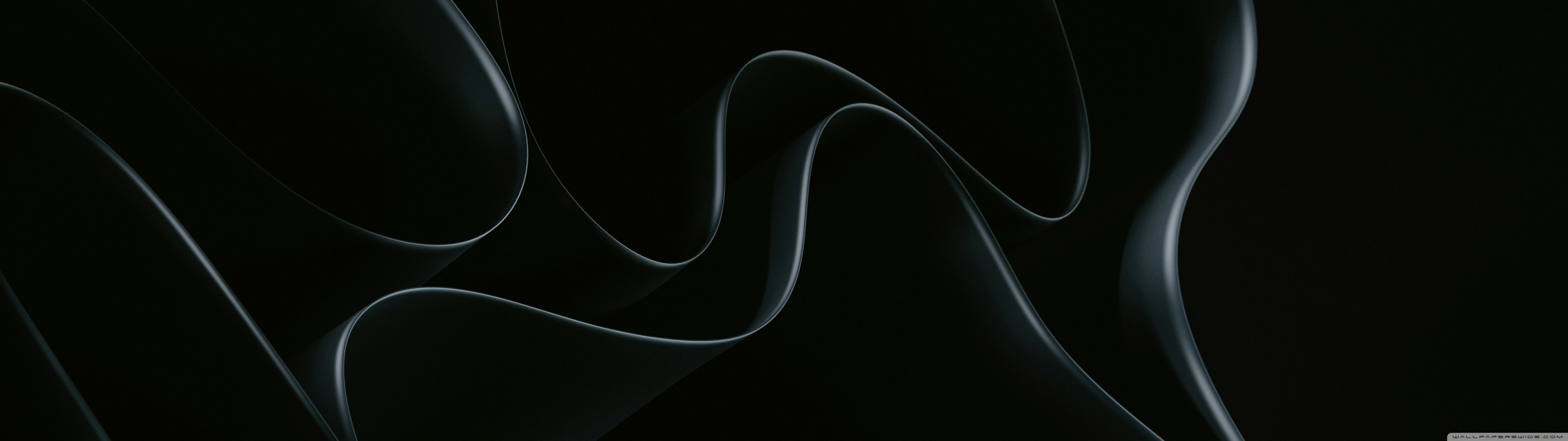 5120x1440 Abstract Black Wavy Background 4K UHD Wallpaper for UltraHD Desktop and TV : Widescreen and UltraWide Display : Dual and Triple Monitor