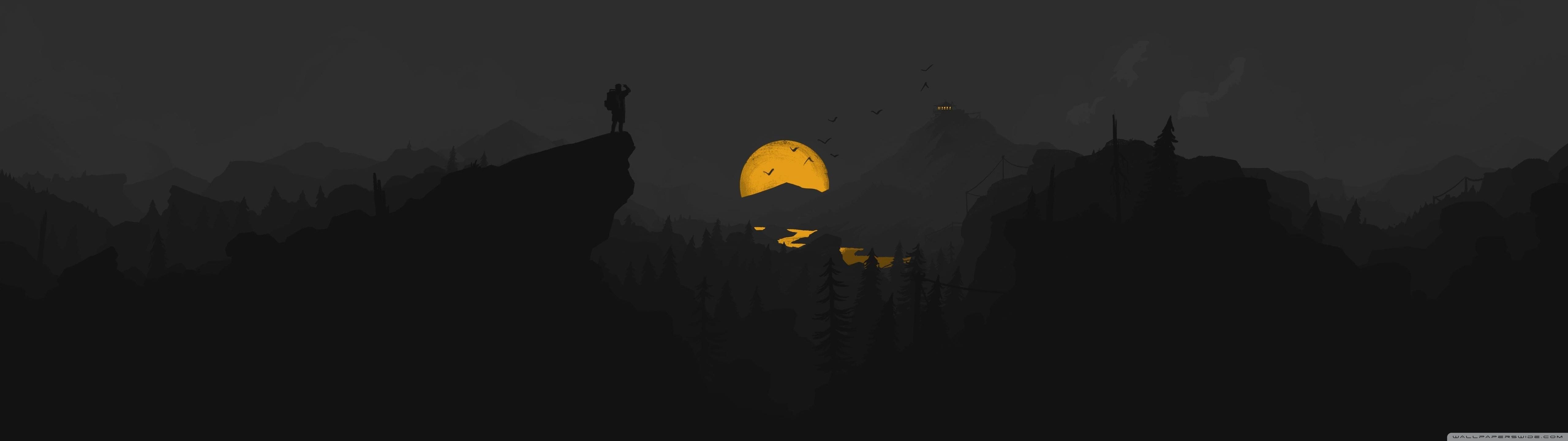 5120x1440 Firewatch Dark Mode 4K UHD Wallpaper for UltraHD Desktop and TV : Widescreen and UltraWide Display : Dual Monitor : Smartphone and Tablet Devices