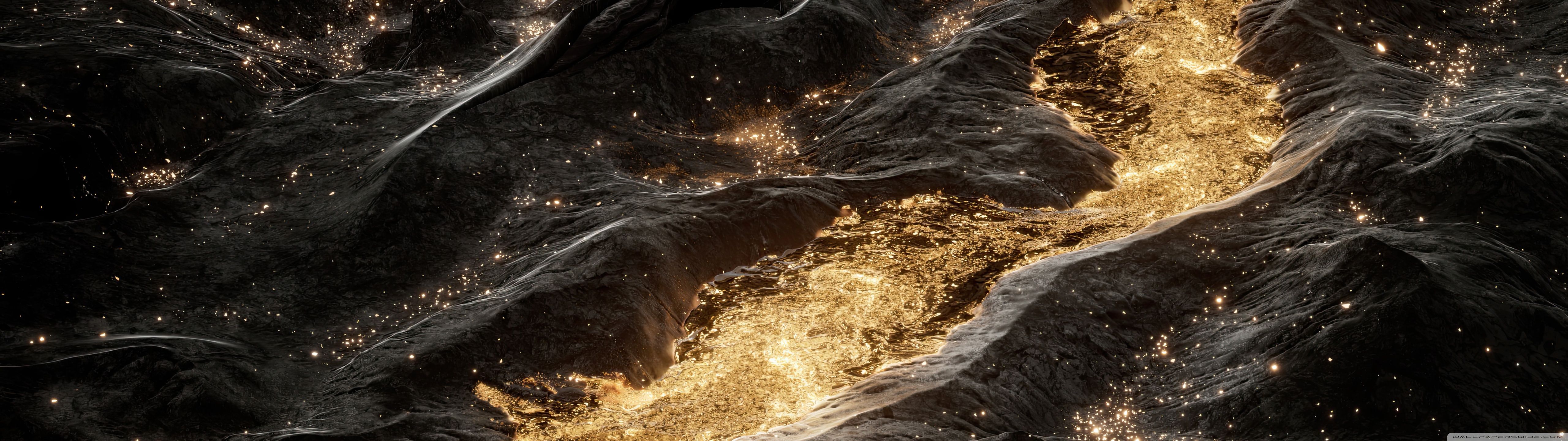5120x1440 Liquid Gold 4K UHD Wallpaper for UltraHD Desktop and TV : Widescreen and UltraWide Display : Dual Monitor : Smartphone and Tablet Devices