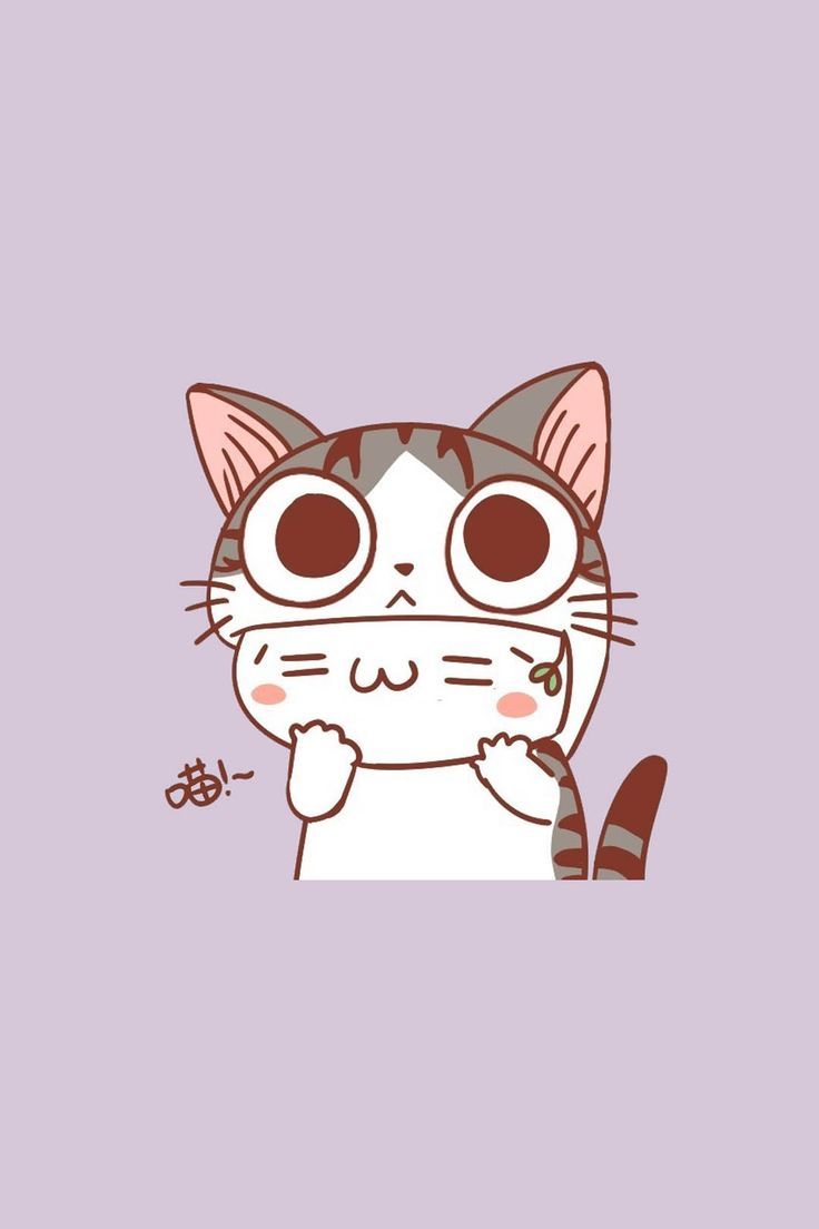 736x1104 Cute Cat Peeking Behind Wall Animated Cat. Neko cat wallpaper, Chi's sweet home wallpaper