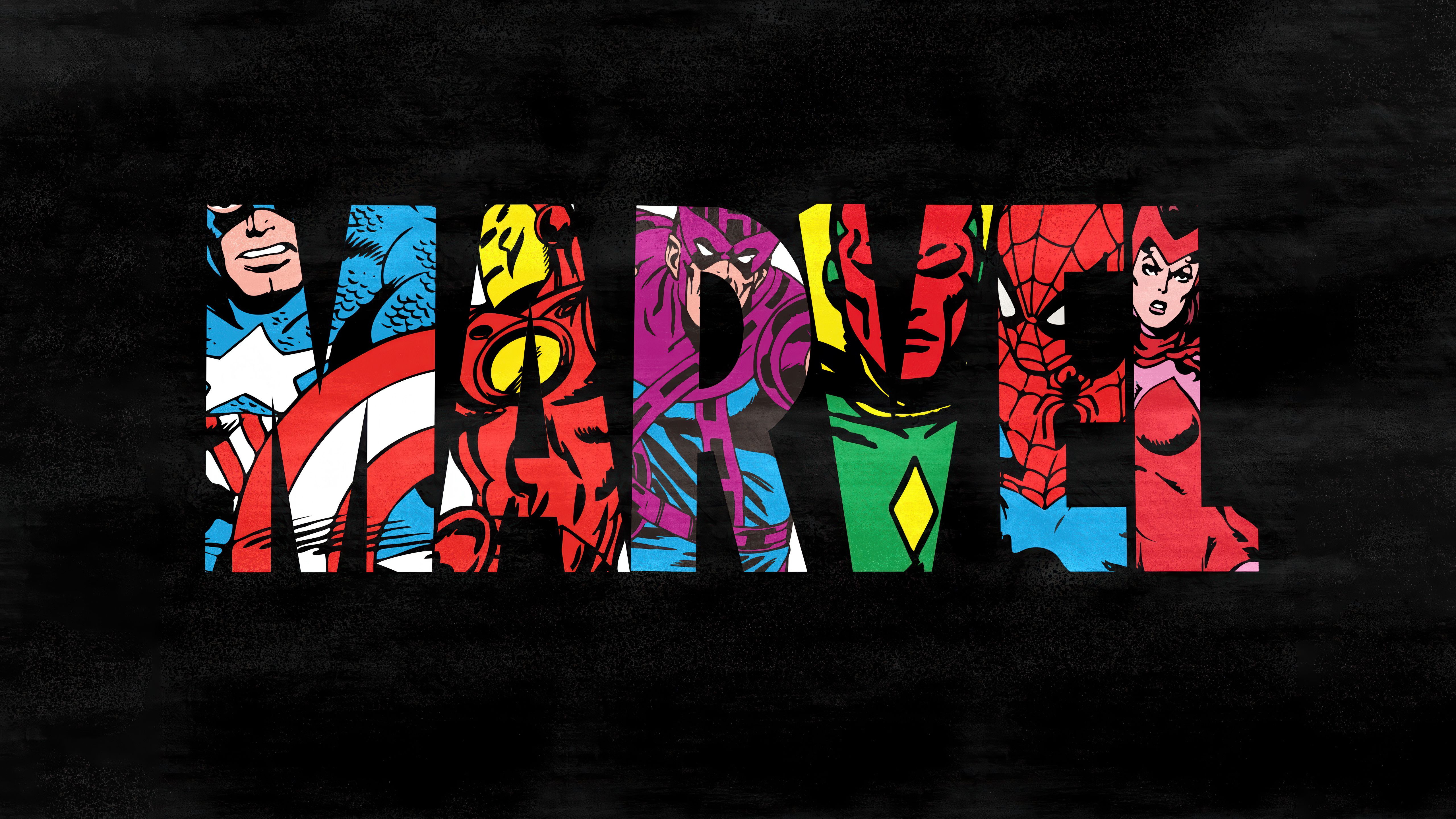 5120x2880 Marvel Wallpaper 4K, Logo, Dark background