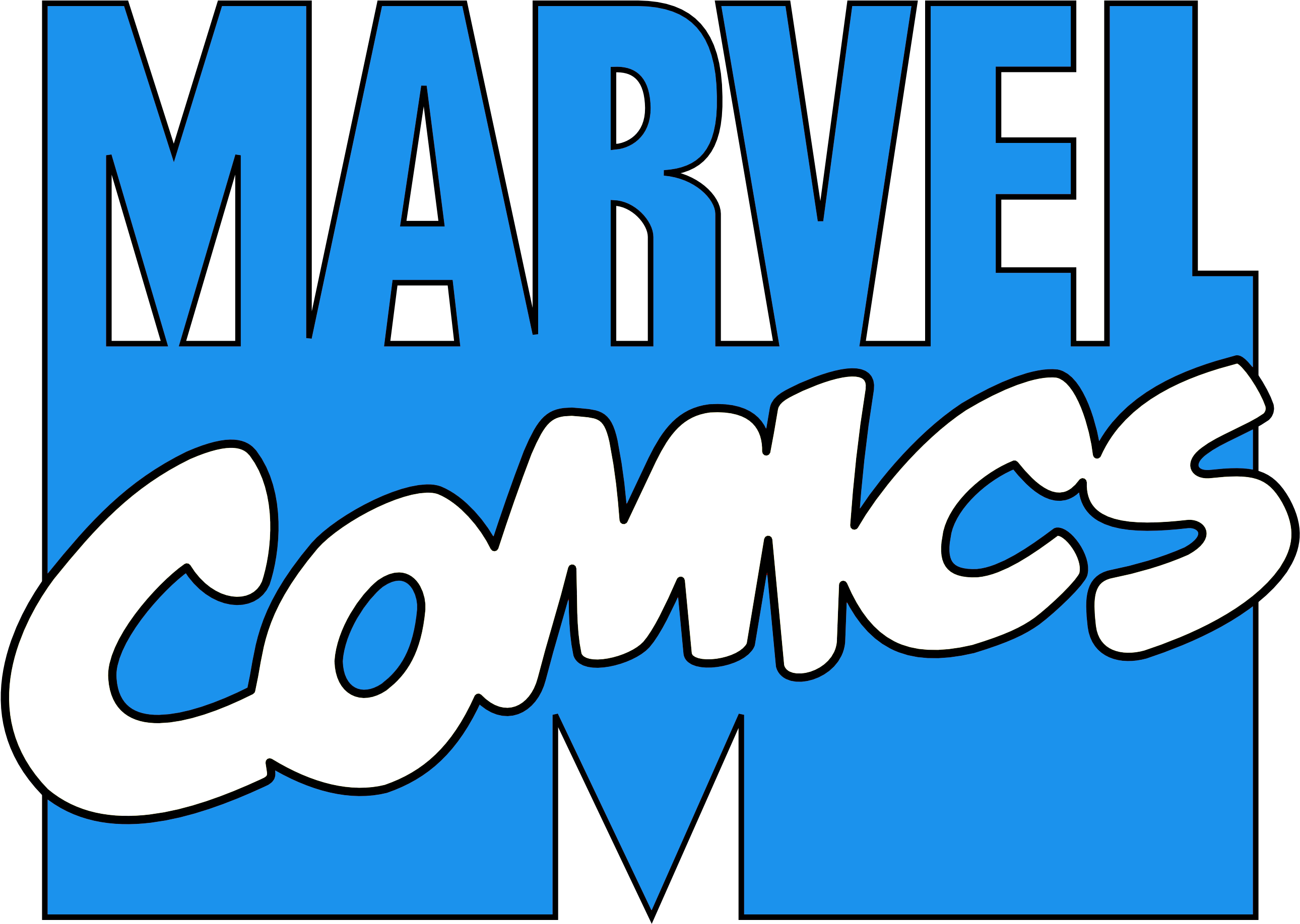 2580x1836 Download HD 1980s 90s Marvel Comics Logo Blue White By Marvel Comics Logo Transparent PNG Image