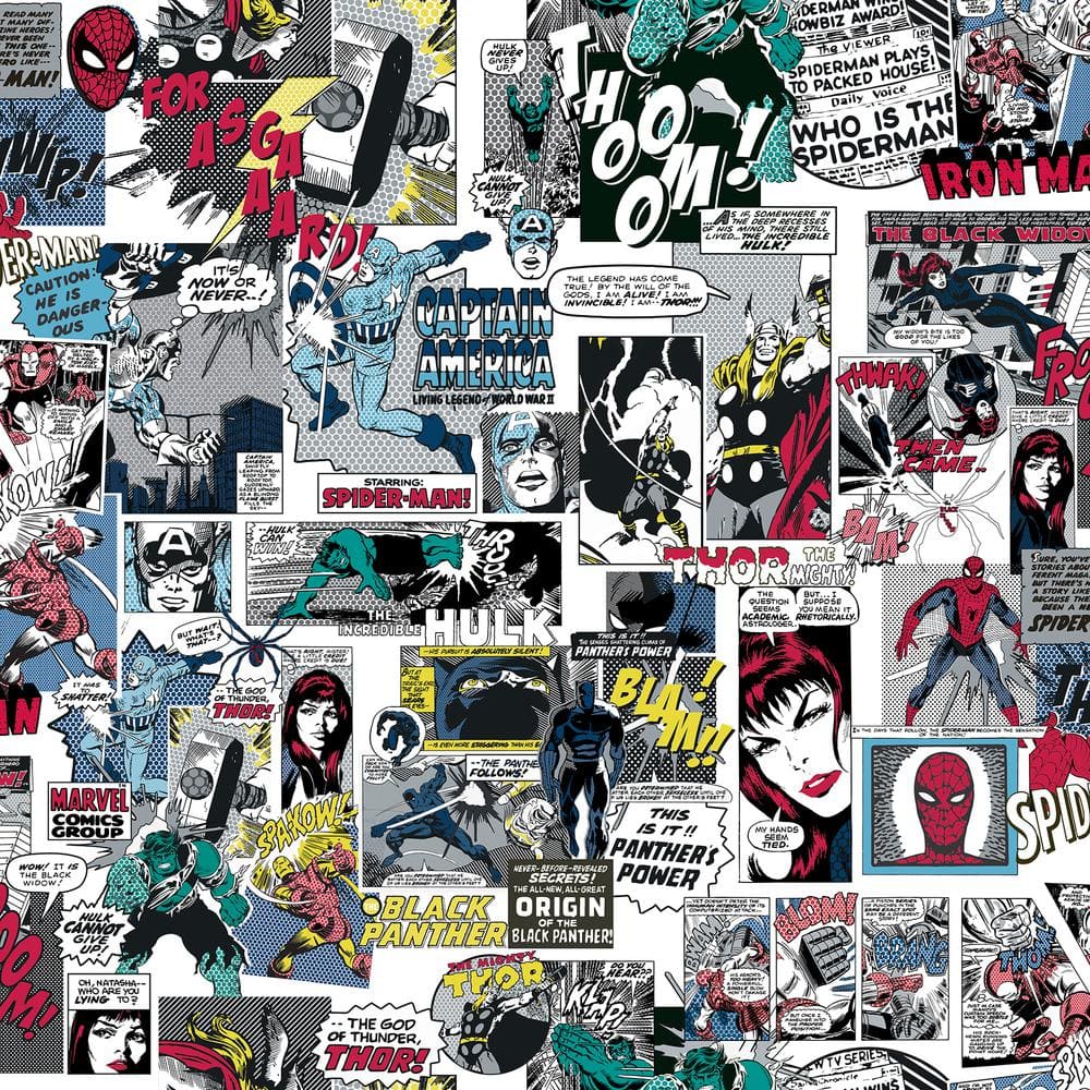 1000x1000 Marvel Classic Comics Peel and Stick Wallpaper RMK12814PLW Home Depot