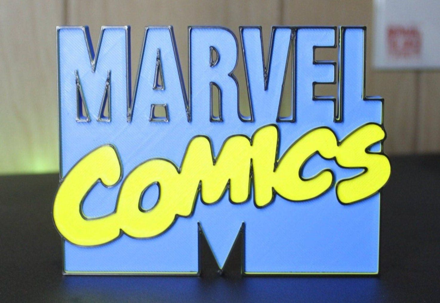 1474x1015 Marvel Comics 3D printed Logo Sign Wall Desk Shelf Art
