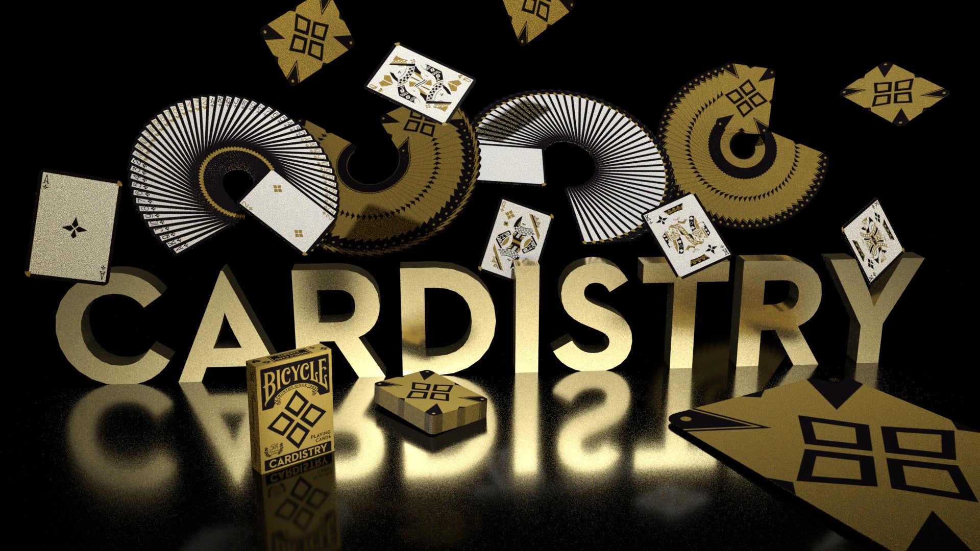 1920x1080 Bicycle Cardistry 5th Anniversary with Metallic Gold Printed Box