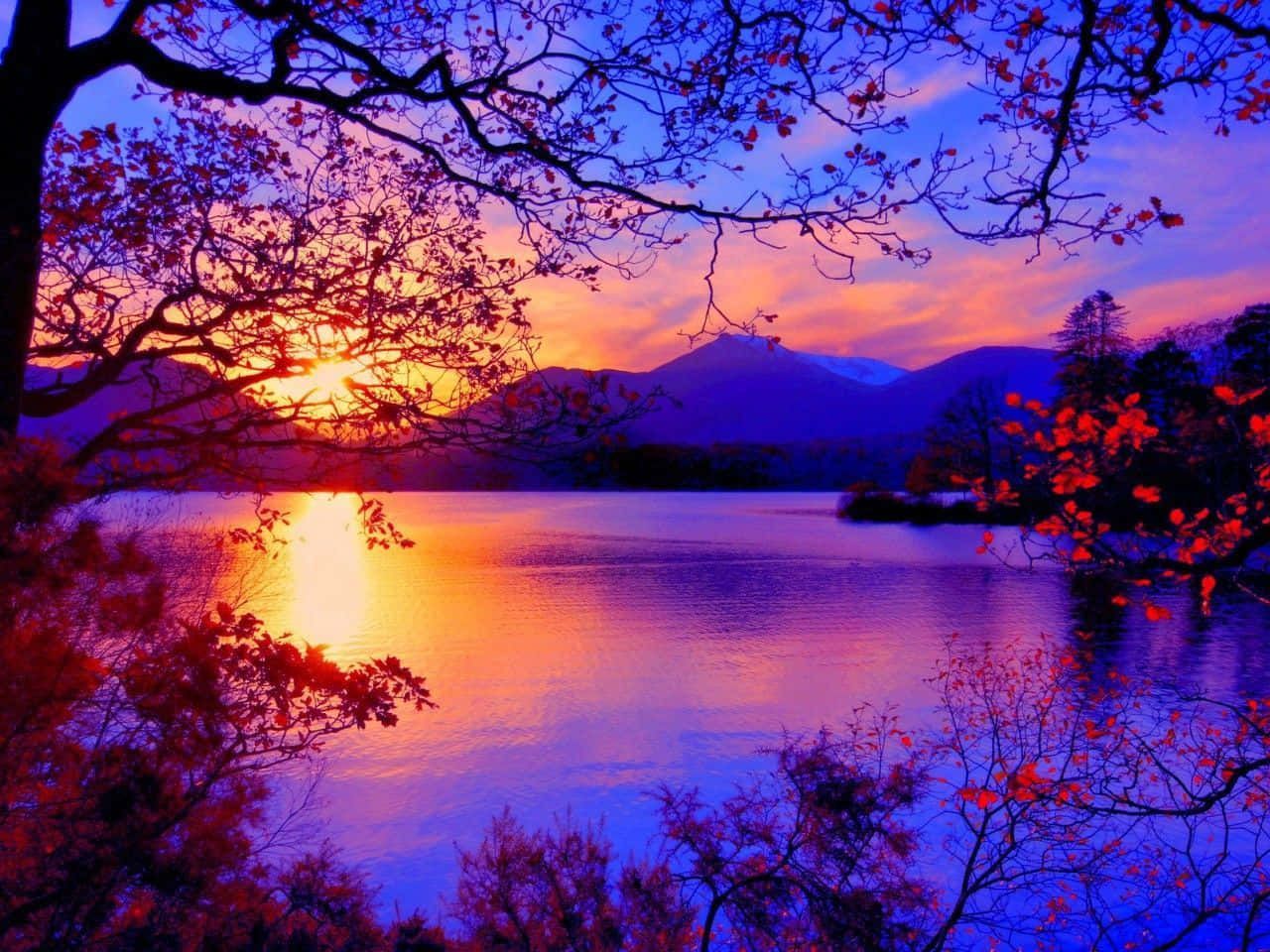 1280x960 Download A Stunning Fall Sunset Wallpaper