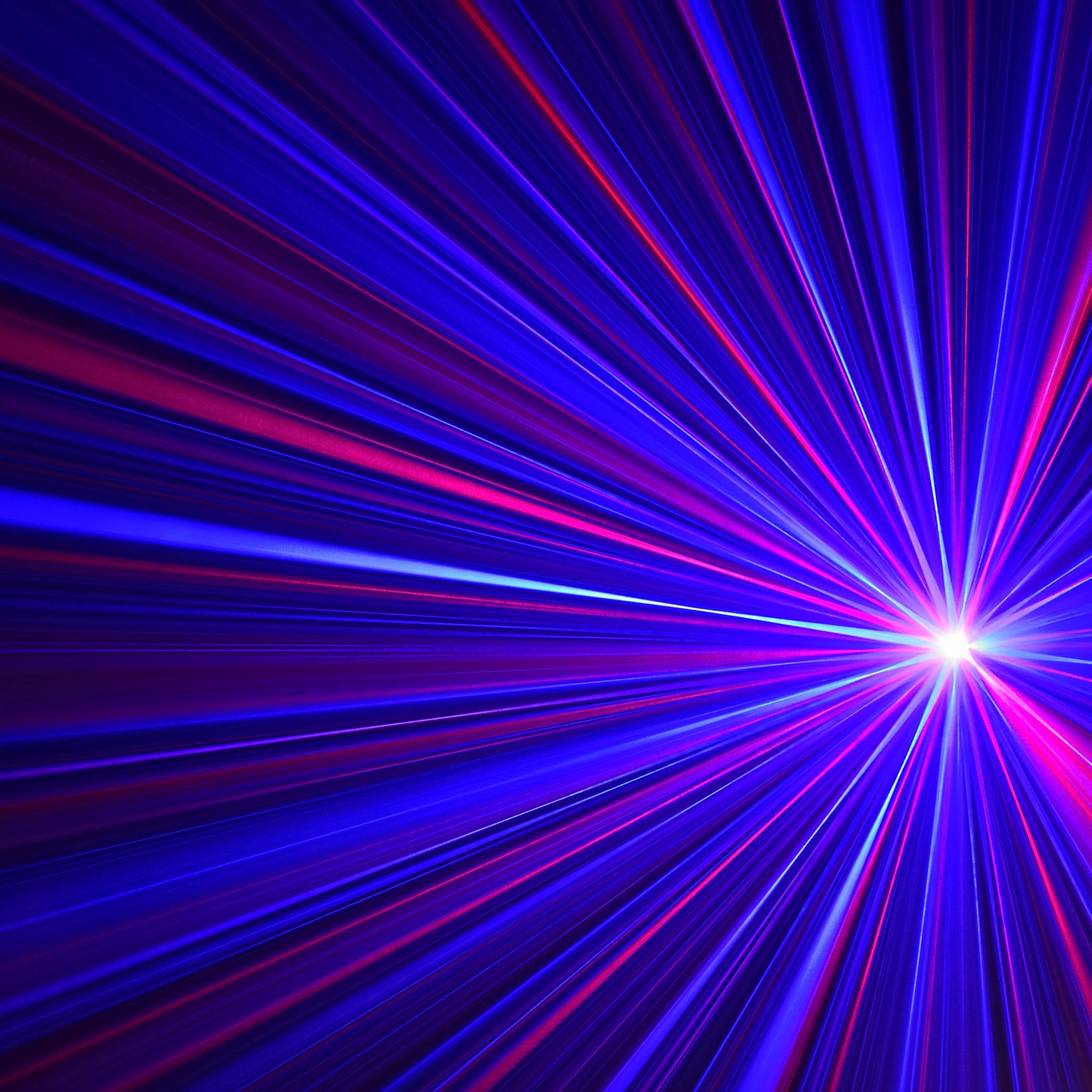 2048x2048 Spinning Laser Wallpaper 4K, Pattern, Blue rays, Vibrant