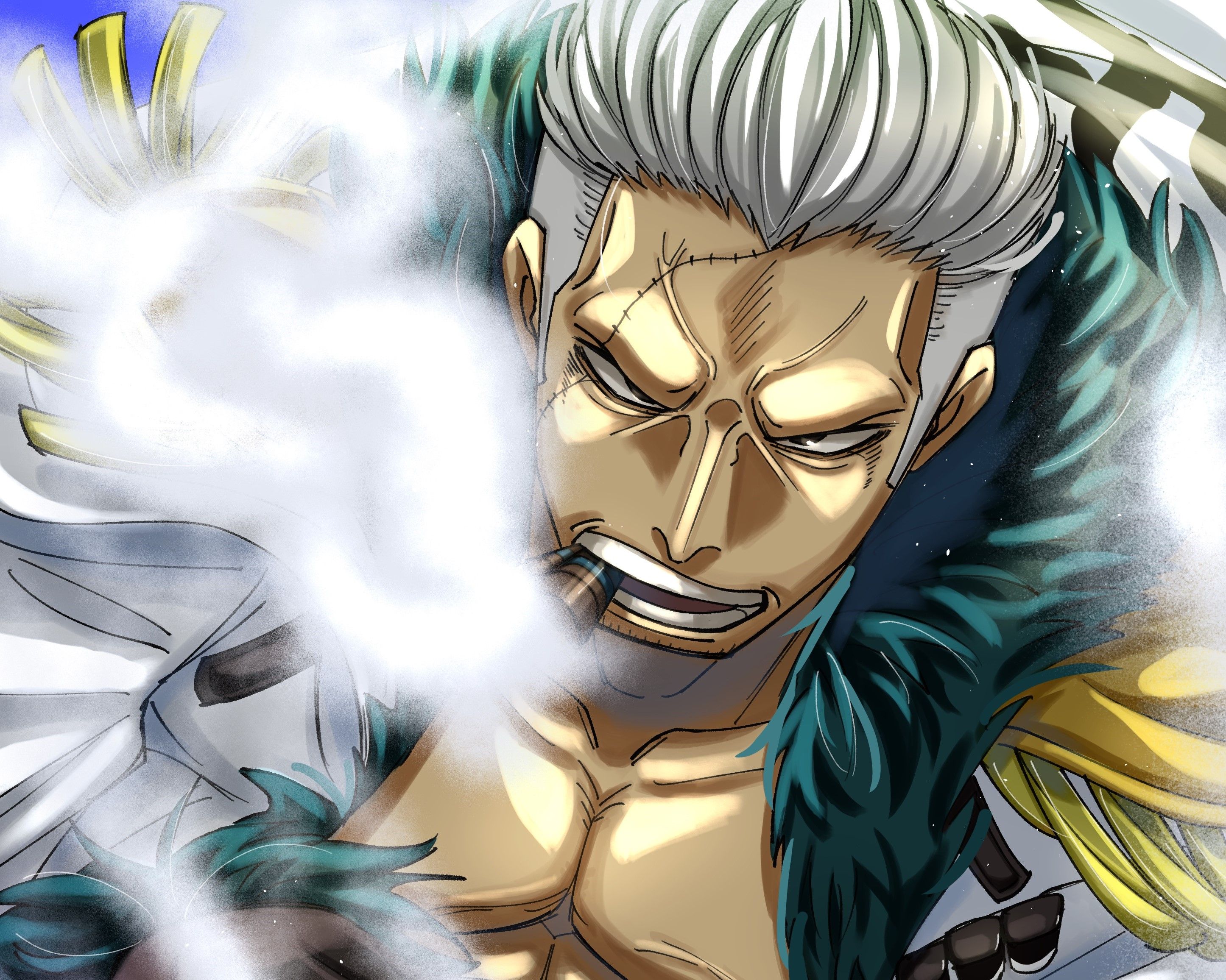 2891x2312 Download Smoker (One Piece) Anime One Piece HD Wallpaper by ひめあろx2312