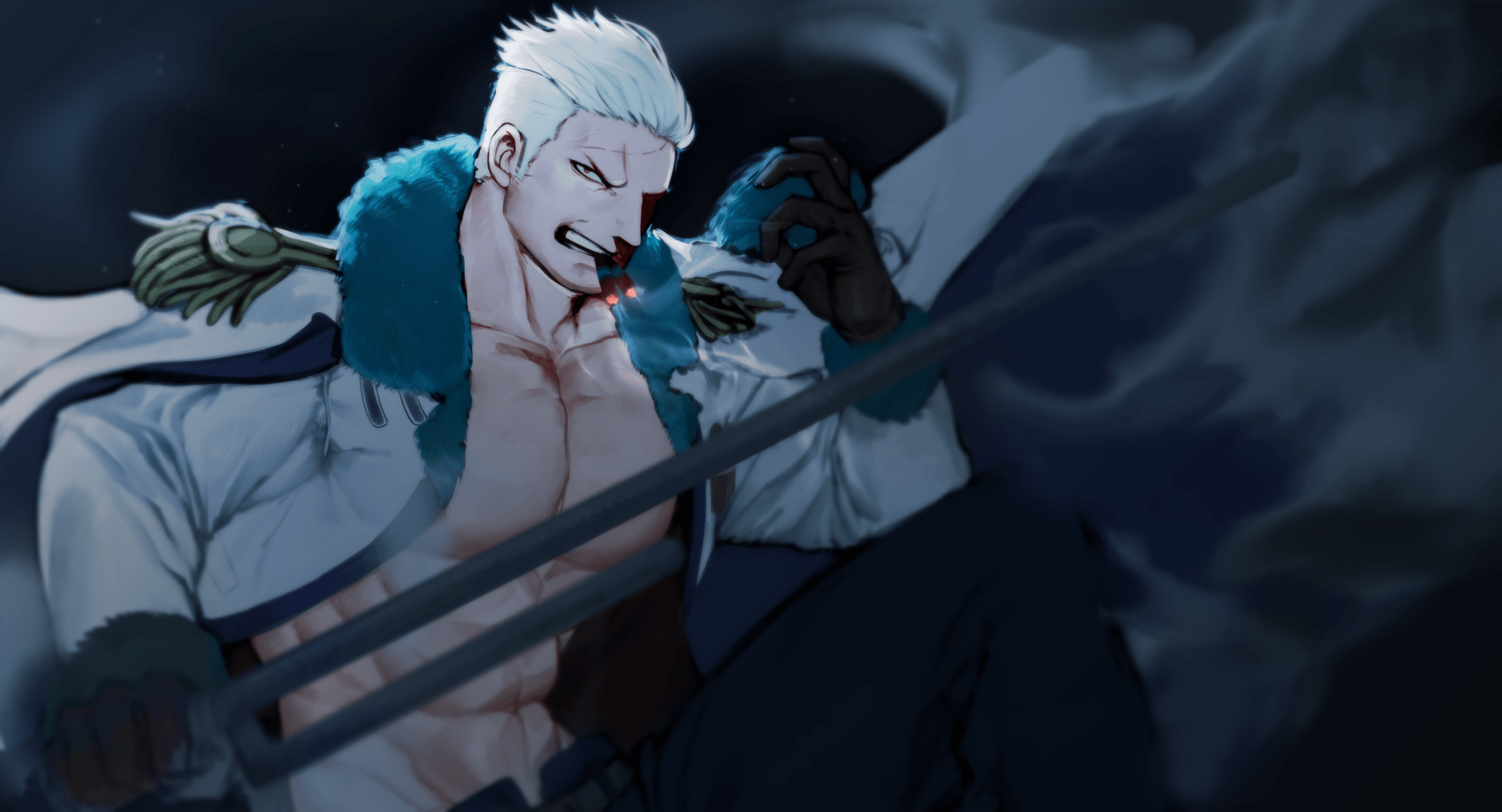 1920x1038 Download Smoker (One Piece) Anime One Piece 4k Ultra HD Wallpaper by せきもとx3000