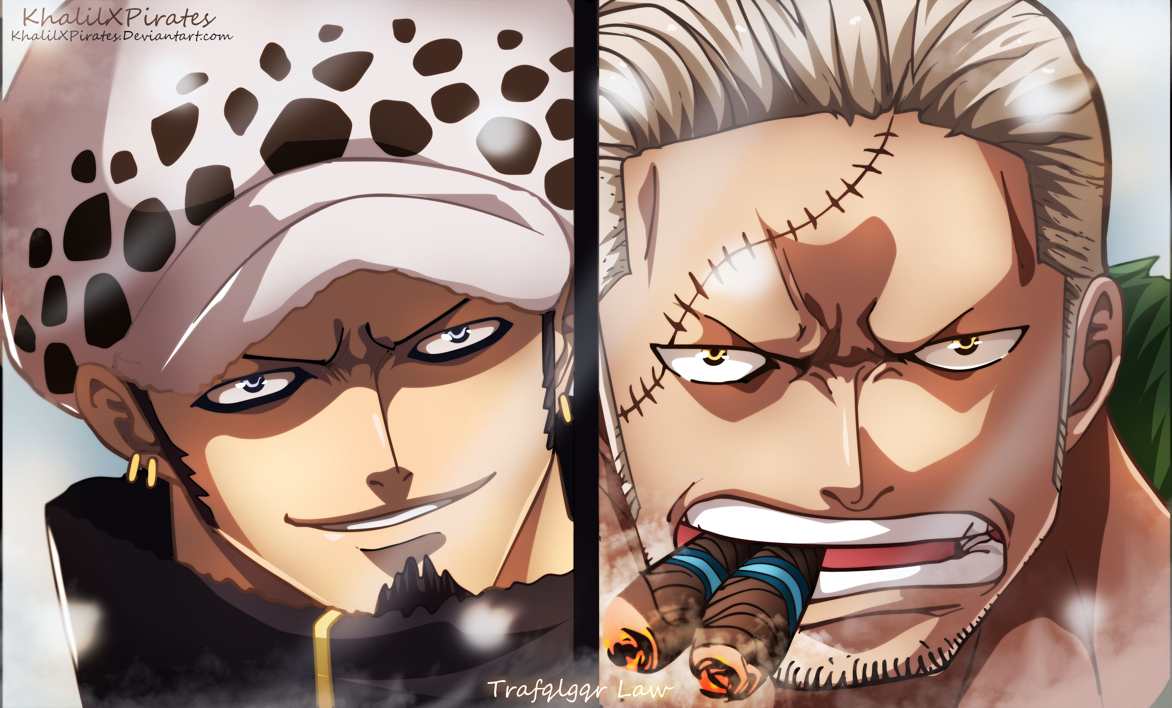 3748x2264 Phone wallpaper: Anime, Trafalgar Law, One Piece, Smoker (One Piece) 441357