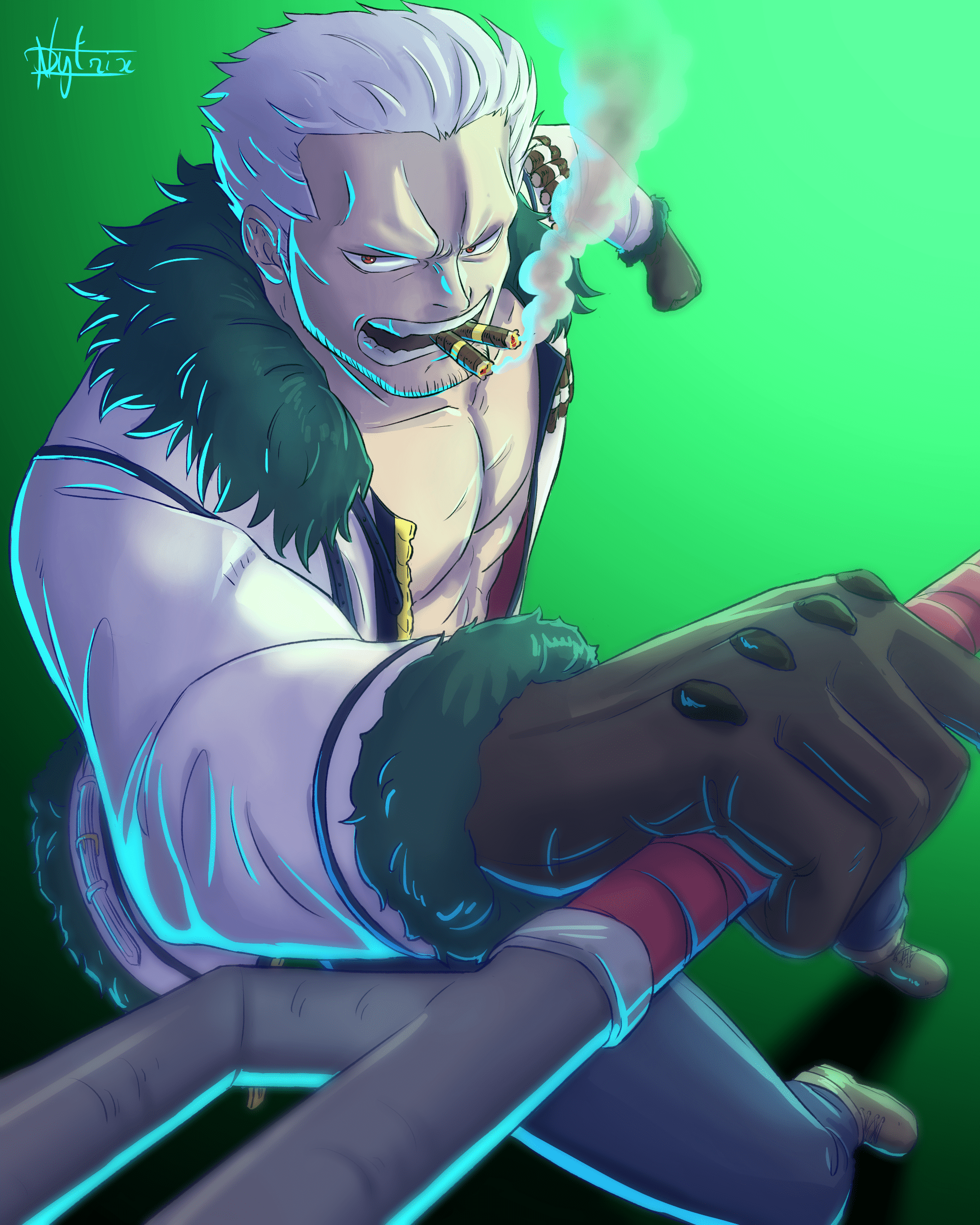 2000x2500 My Fanart of thirty one One Piece antagoniste in october; Day 7: Smoker