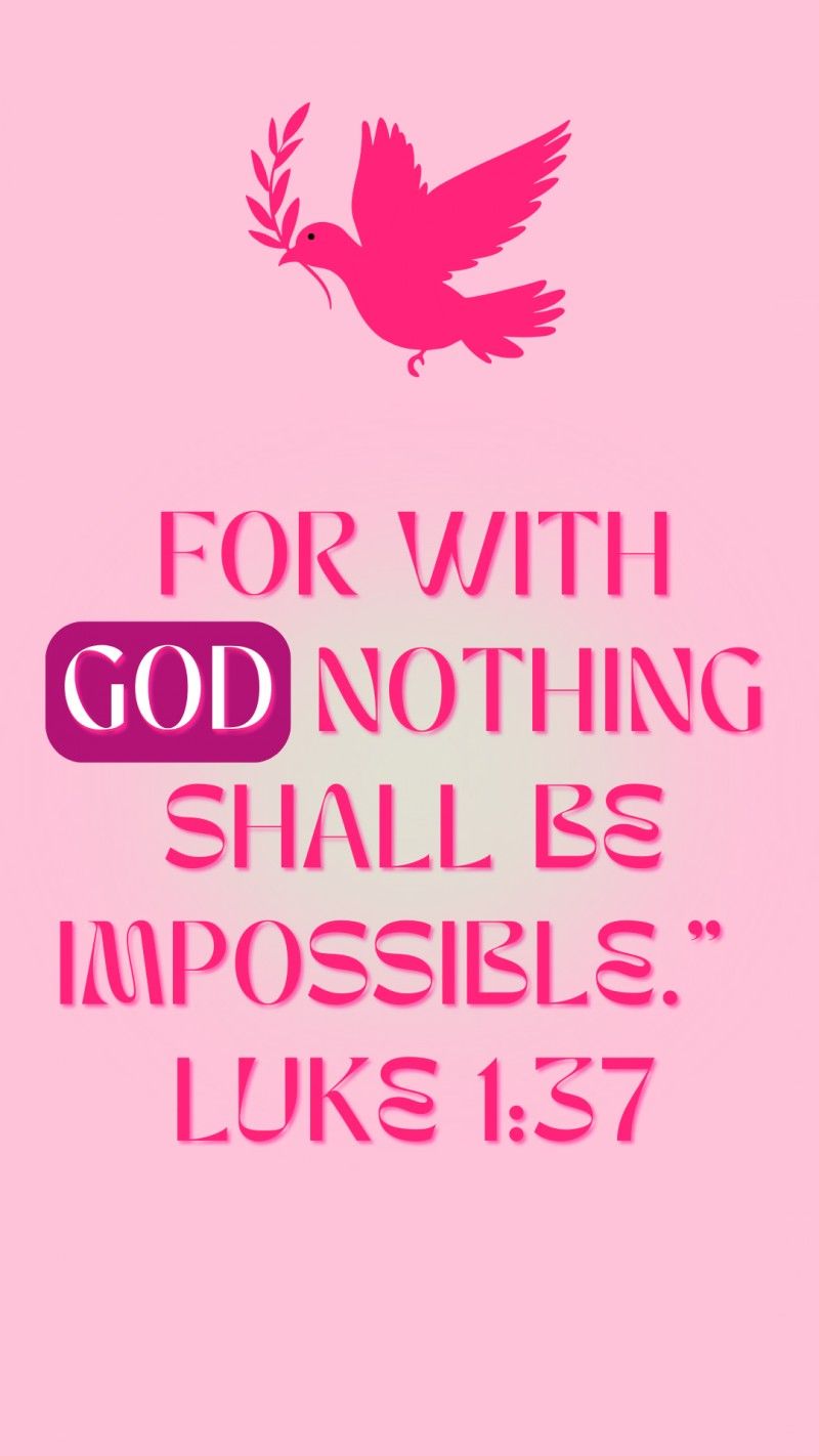 800x1422 Buy Luke 1:37 Inspirational Quote Phone Wallpaper by Koko Eze on Selar