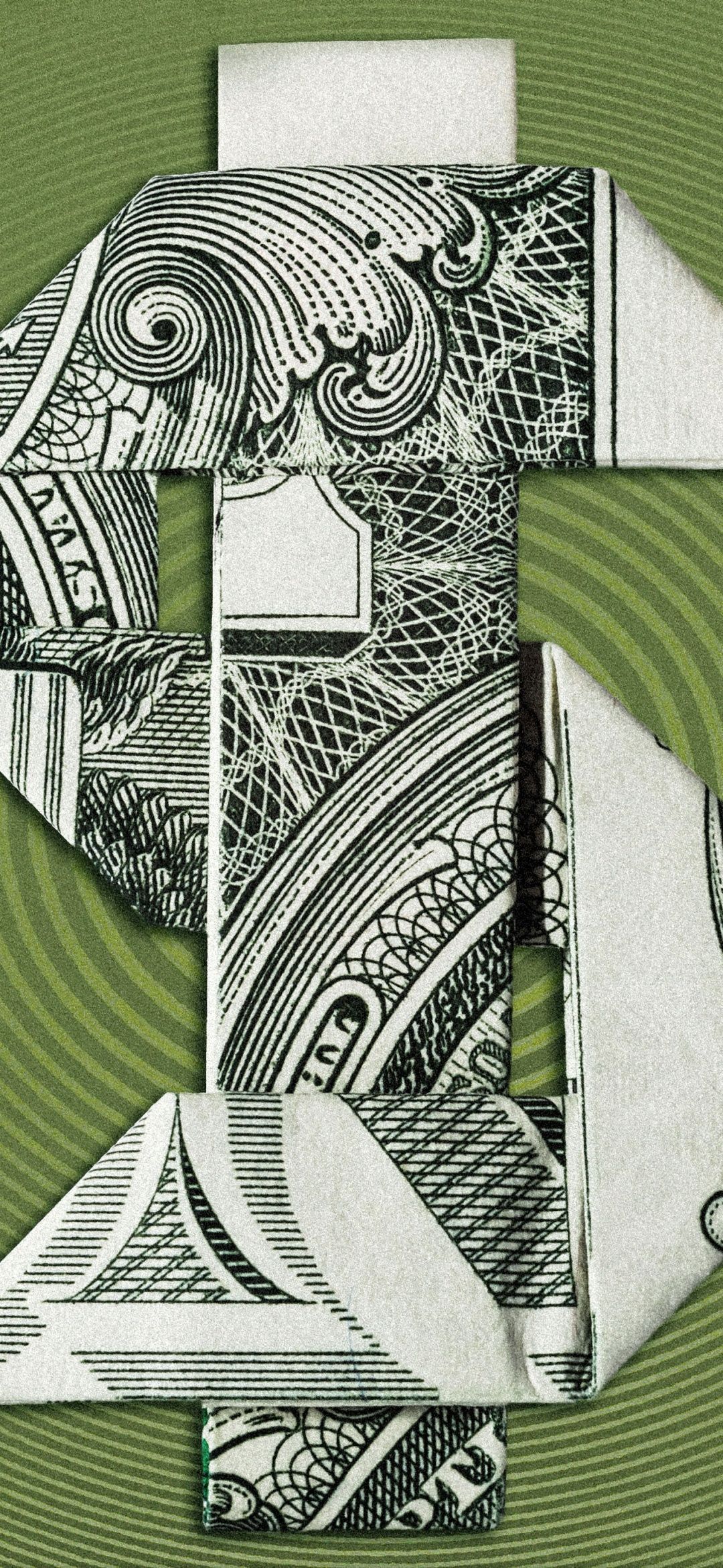 1080x2340 Origami Dollar Bill 5K Wallpaper