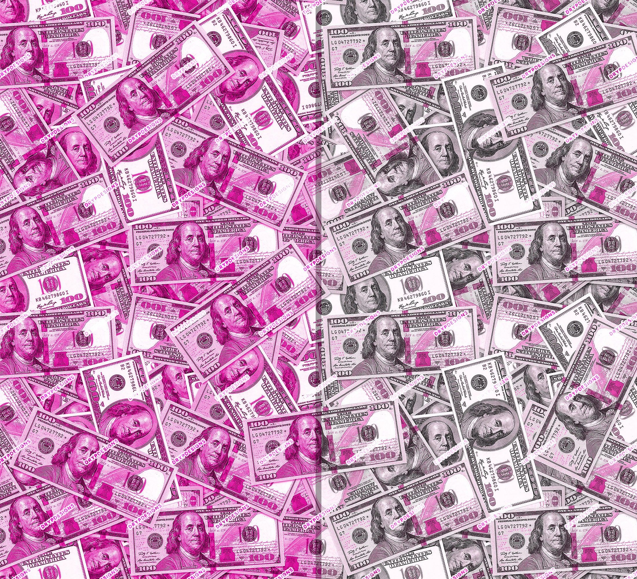 2200x2000 Pink Money Background Dollar Bills Seamless Digital Paper Cash Background Download Files