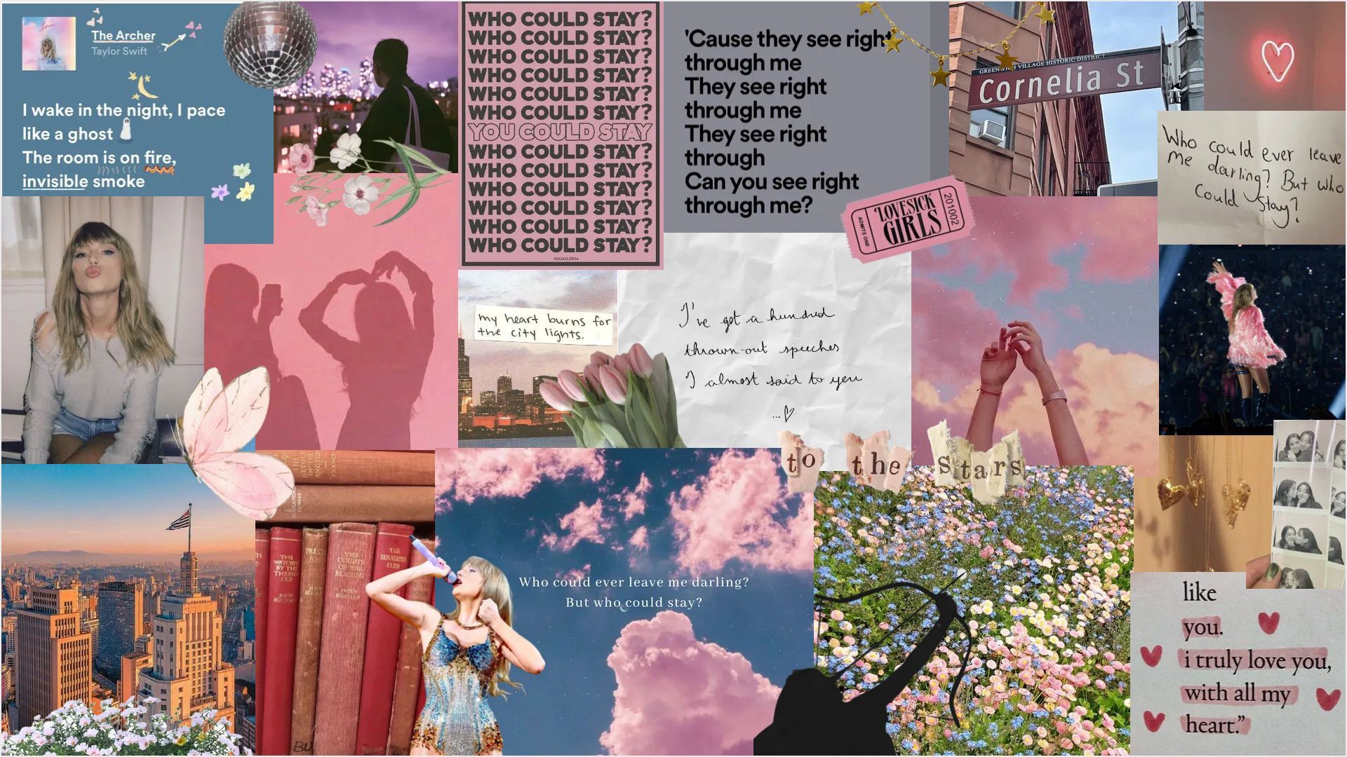 1920x1080 Taylor Swift Collage Laptop Wallpaper