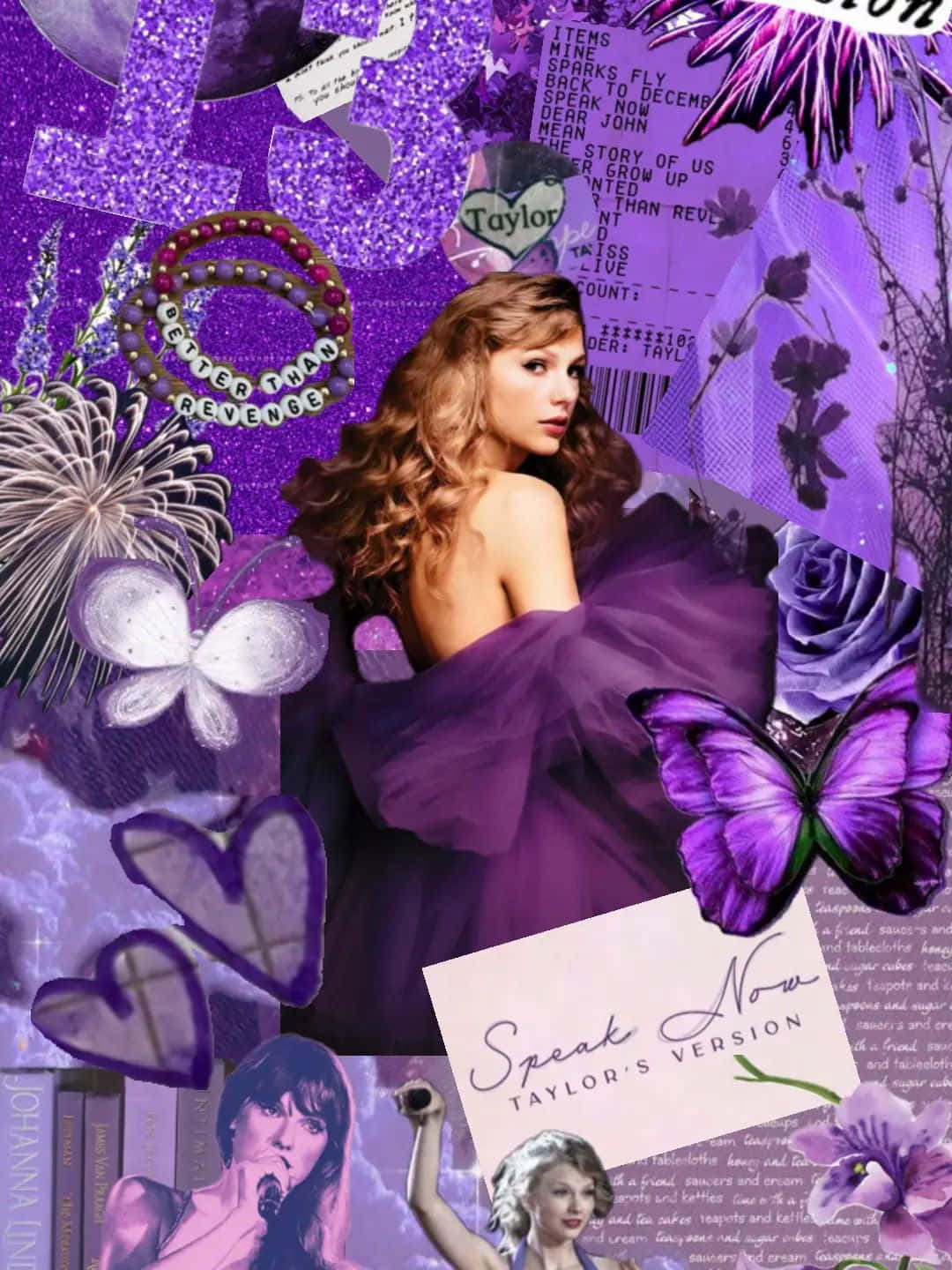 1080x1440 Download Purple Taylor Swift Collage Aesthetic Wallpaper