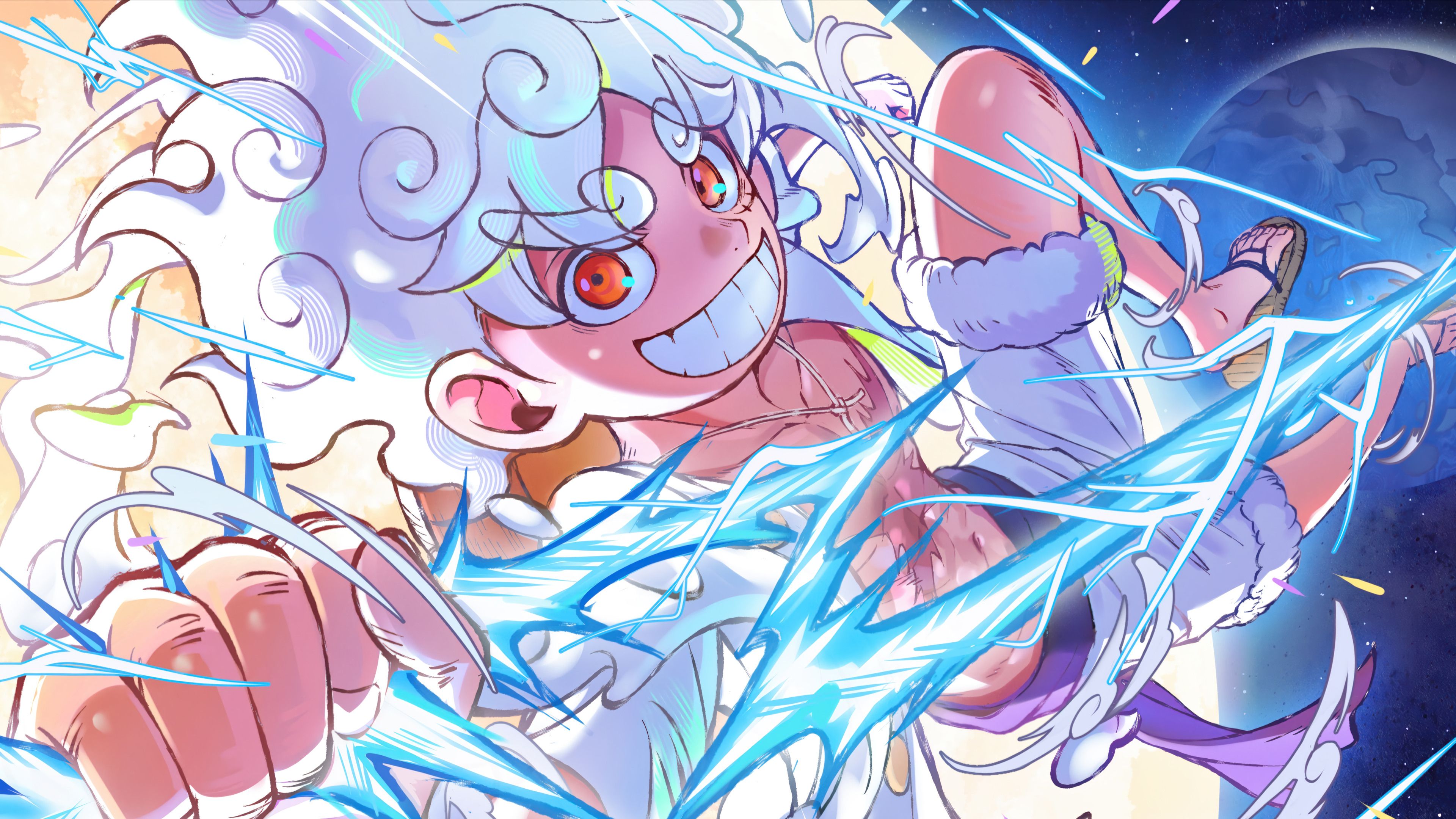 3840x2160 Luffy Sun God Nika Gear 5 One Piece Wallpaper 4K HD PC
