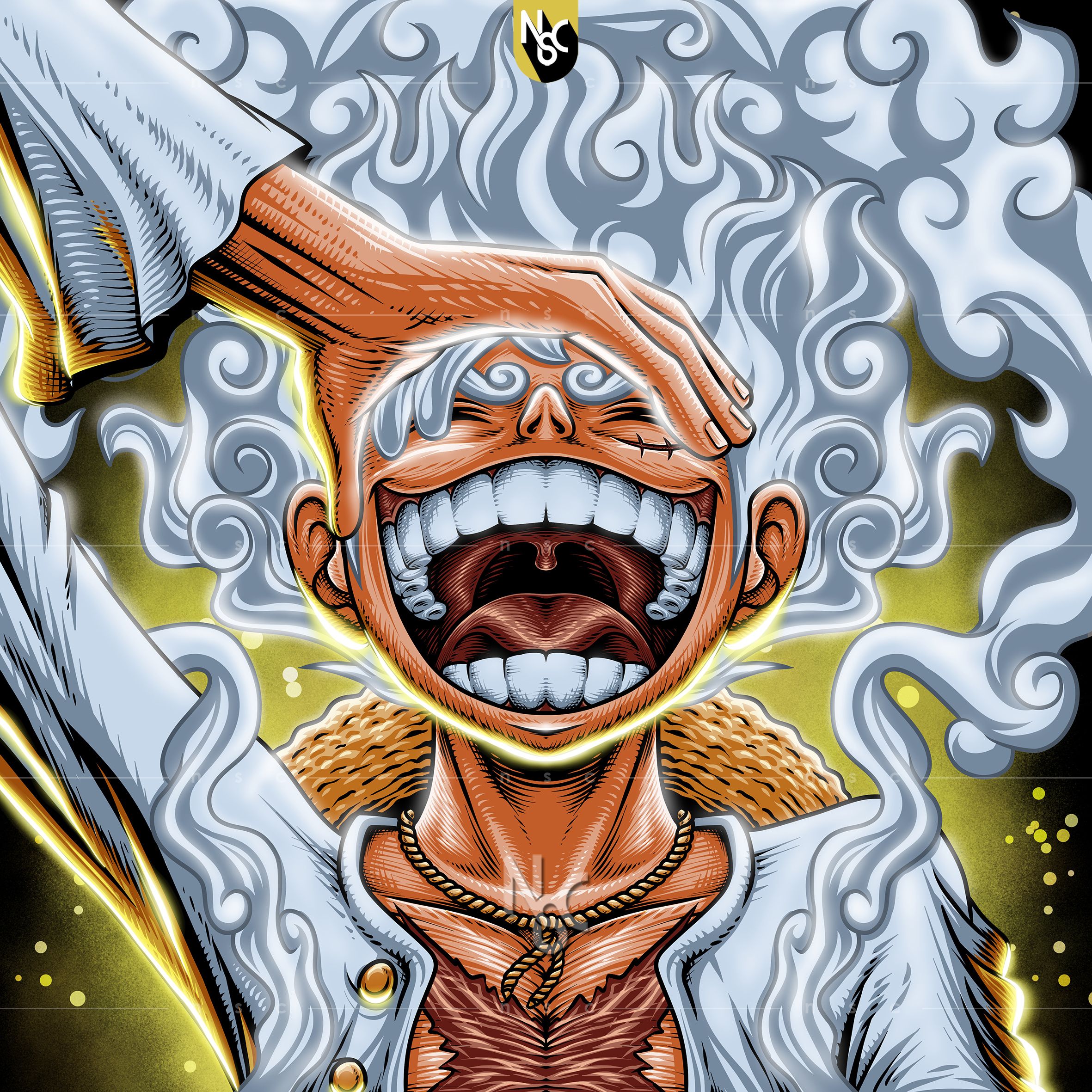 2362x2362 Luffy Gear 5 God Nika by NSC.gd on Dribbble