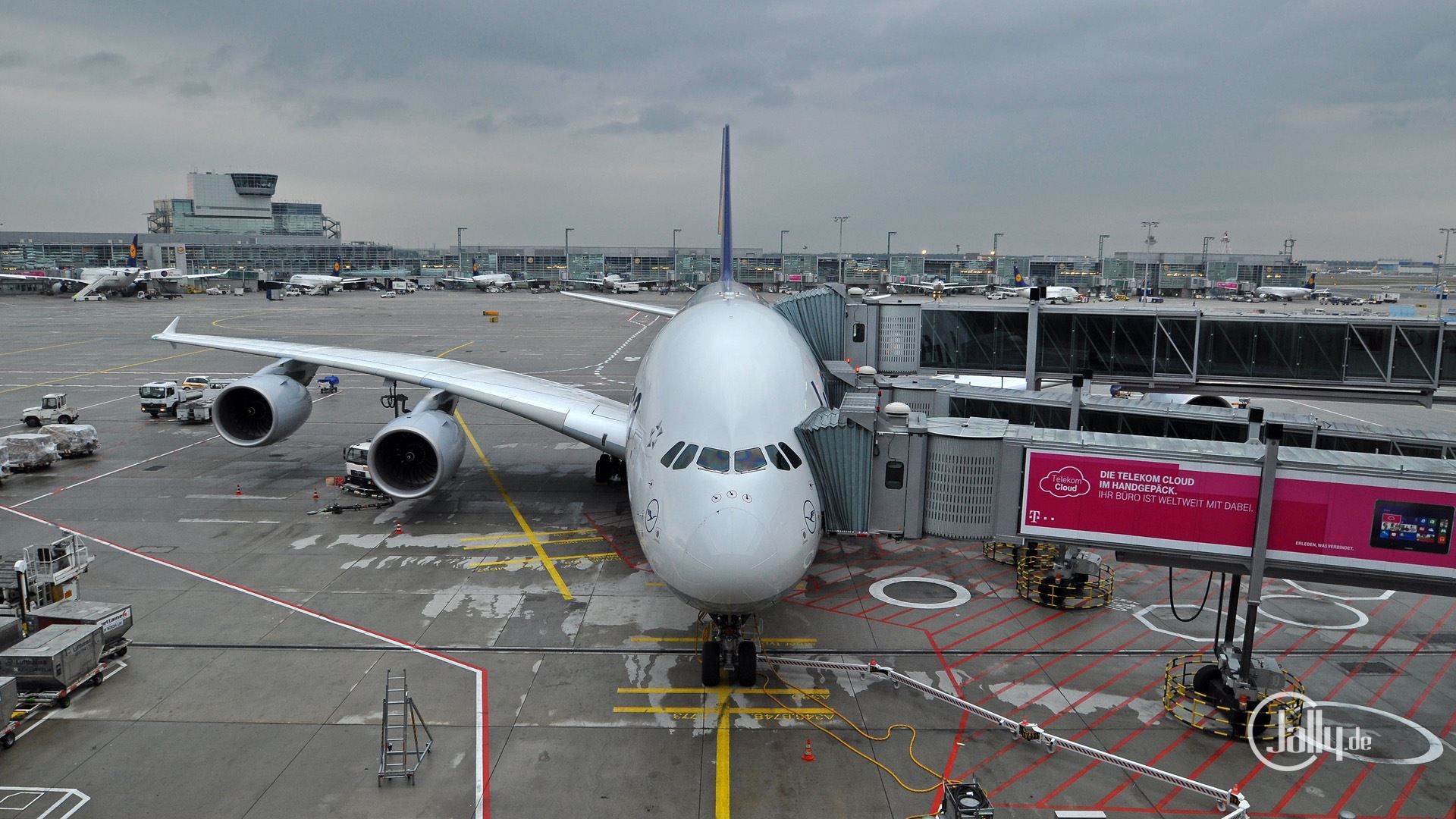 1920x1080 Lufthansa A380 Wallpaper / Frankfurt