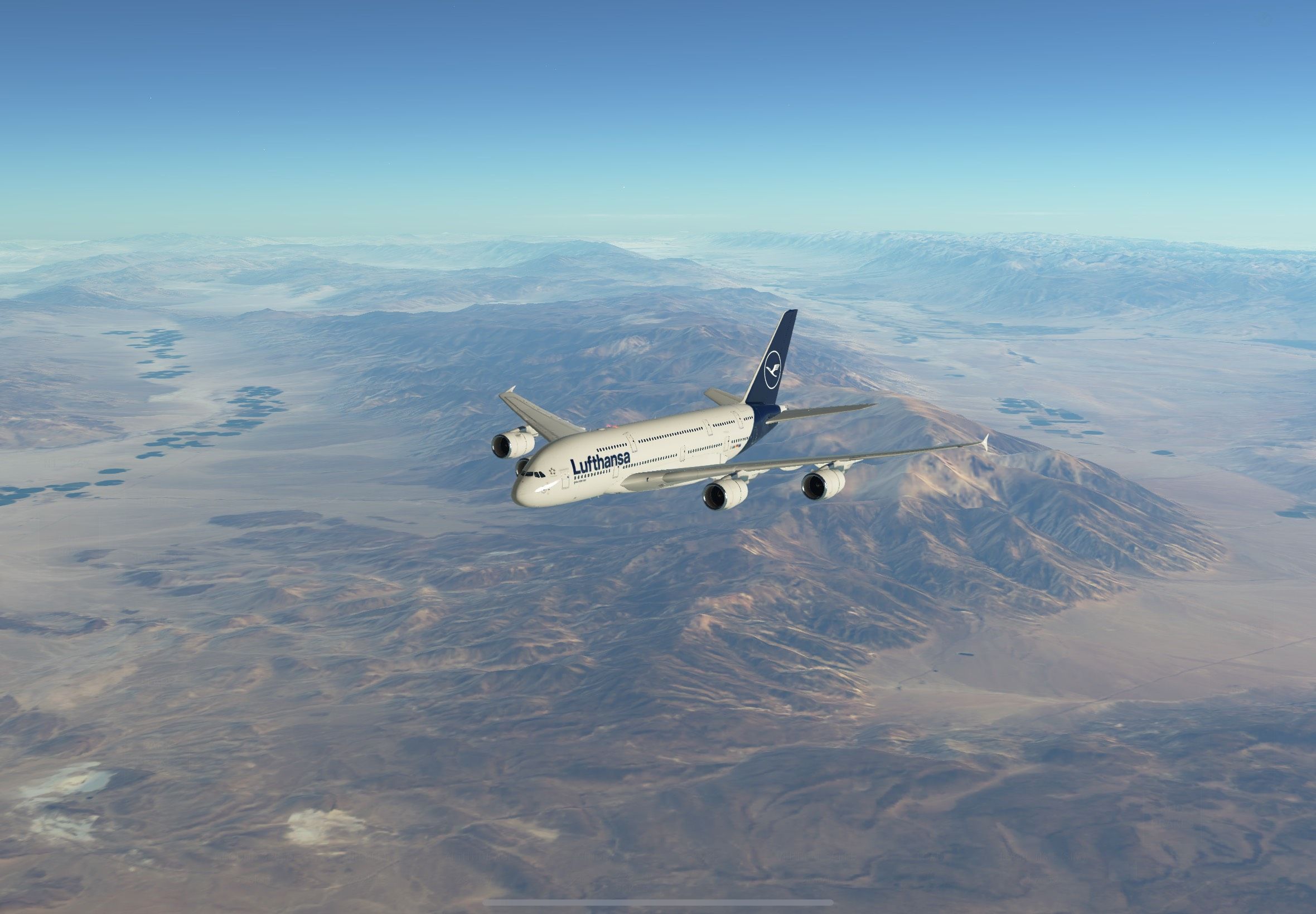 2360x1640 Lufthansa A380 flying over death valley and Videos Flight Community