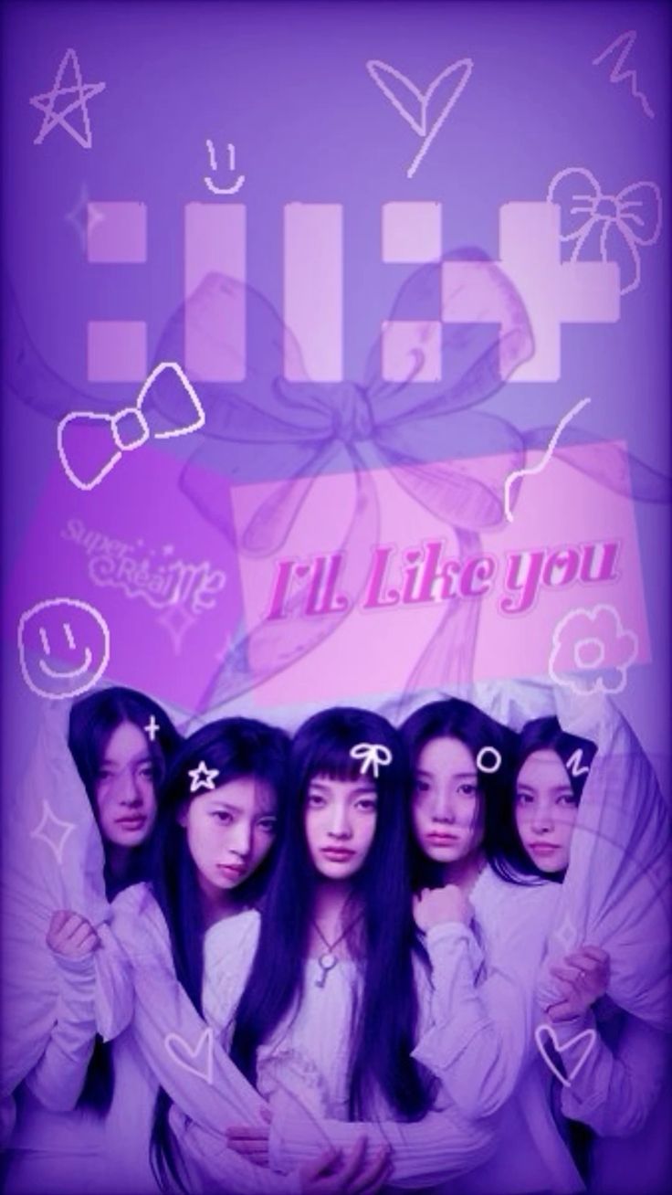 736x1308 ILLIT Wallpaper (Purple)