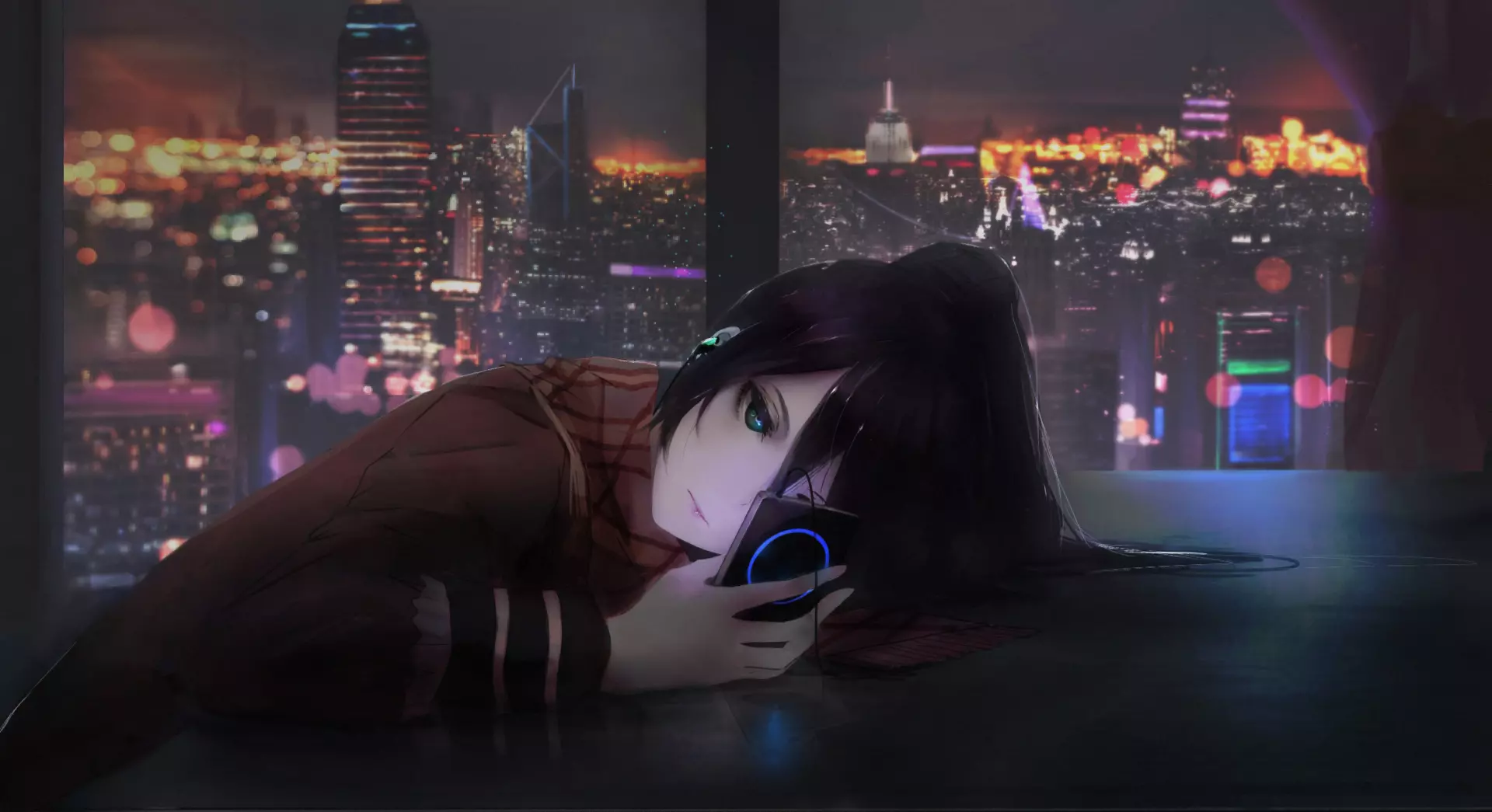 1920x1045 Live wallpaper Alone in the middle of the night listening to music download on