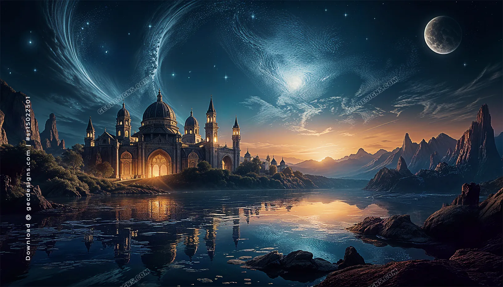 1631x930 Ancient Middle East palace night background, Arabian Nights concept AI Generated wallpaper: Free & Premium Creative Assets