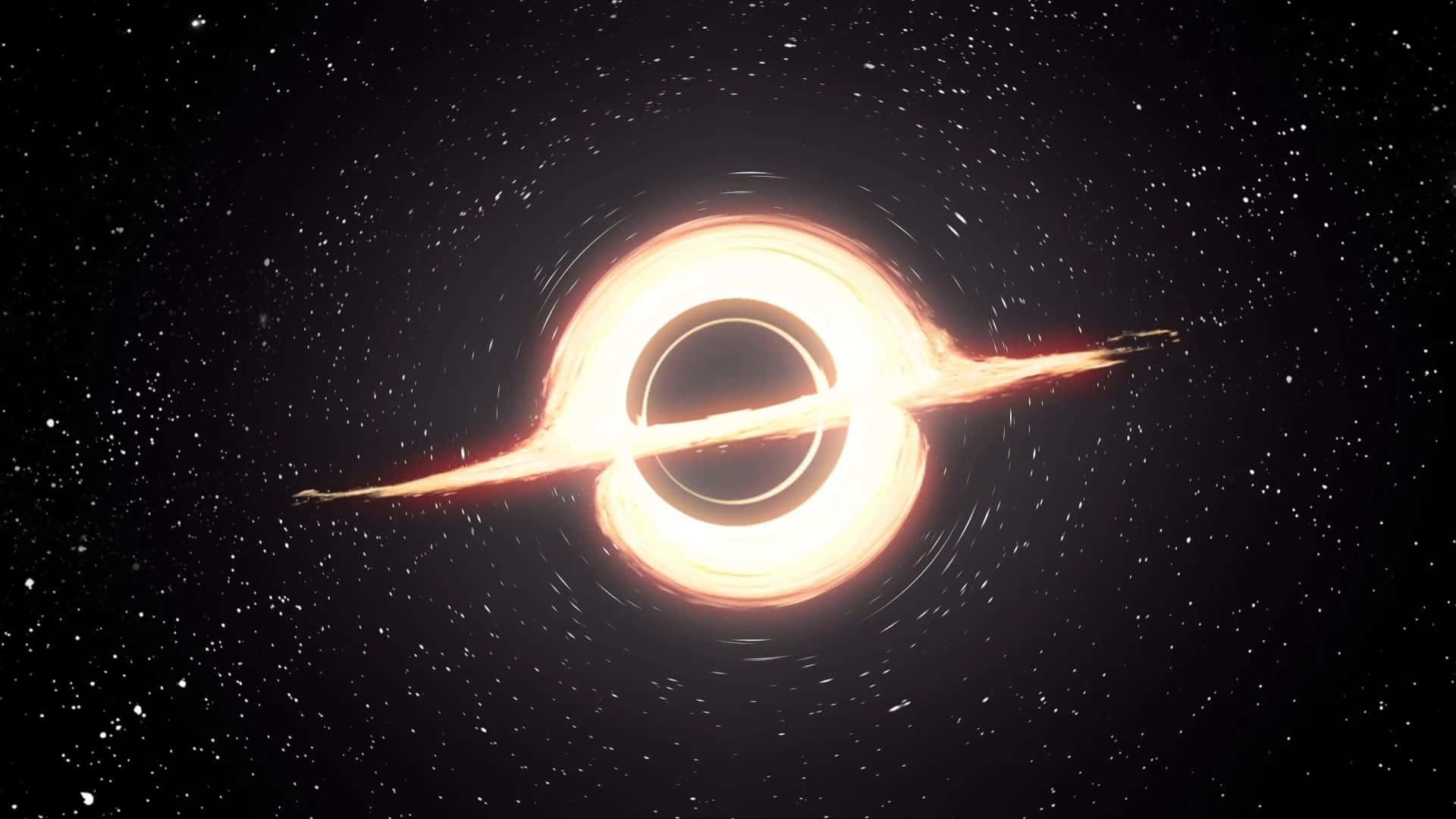 1920x1080 Download a black hole in space with a star in the middle Wallpaper
