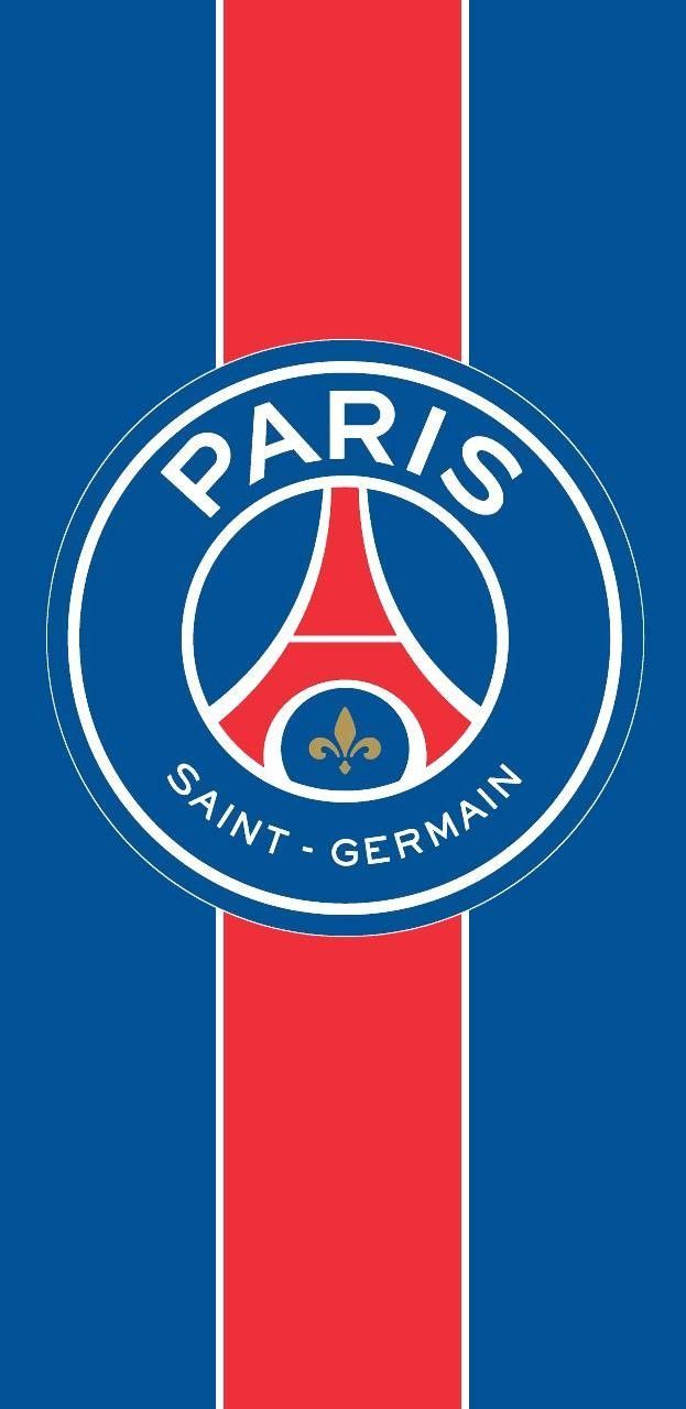 623x1280 Paris Saint Germain FC Logo On Striped Background. Anniversaire Foot, Banderole Anniversaire, Fond D'écran Sport
