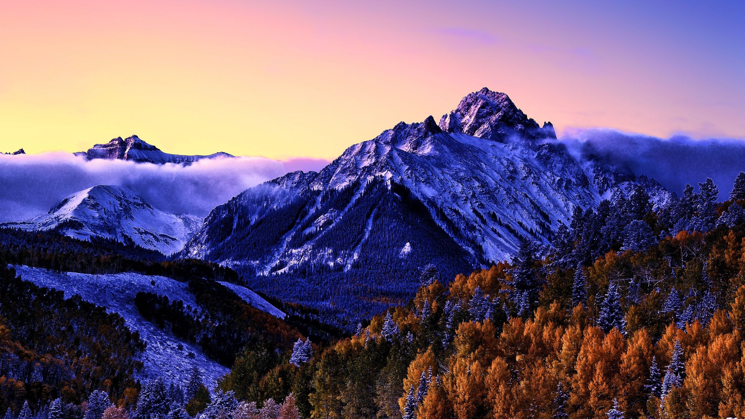2560x1440 Mount Sneffels Wallpaper 4K, Colorado, Snow covered