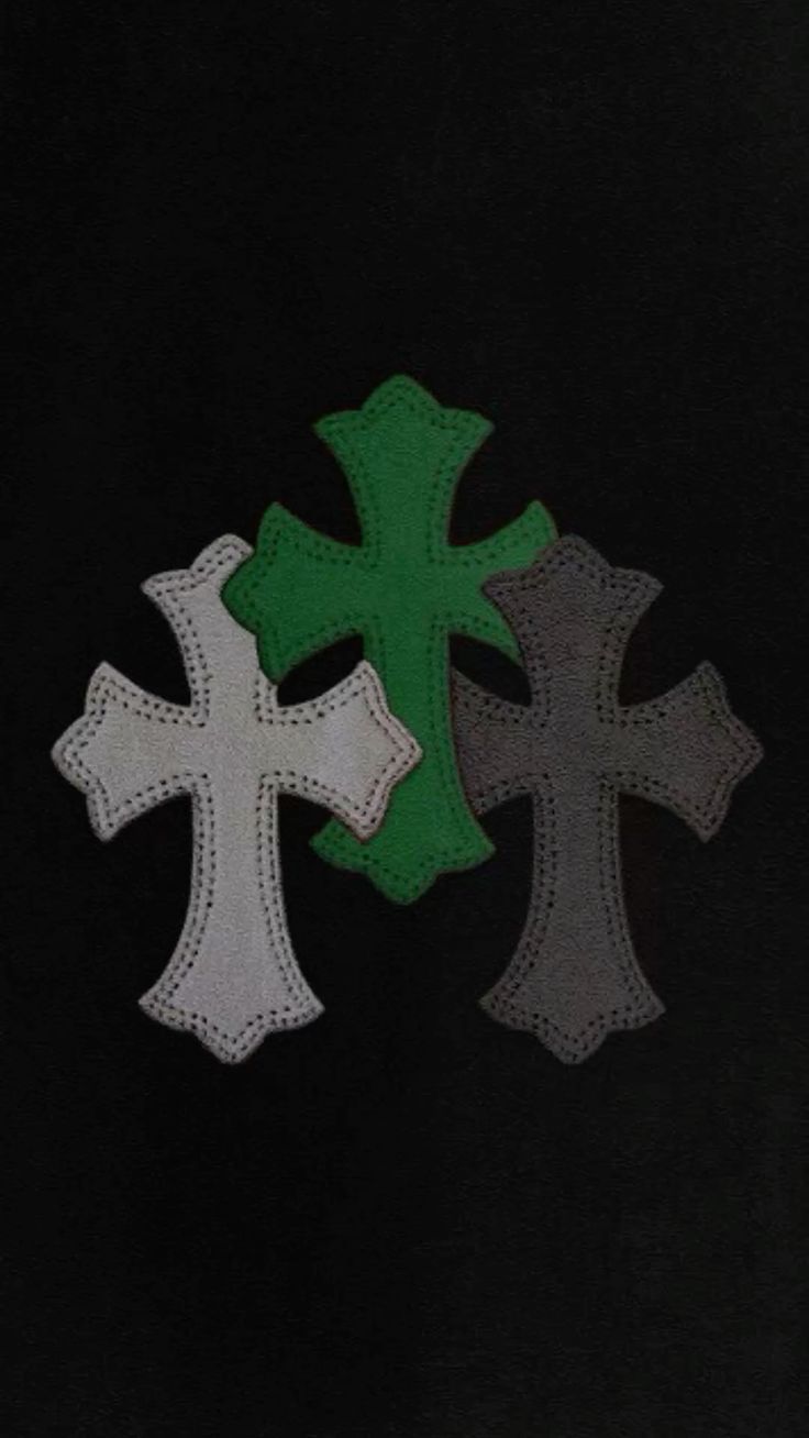 736x1308 dark green chrome hearts wallpaper