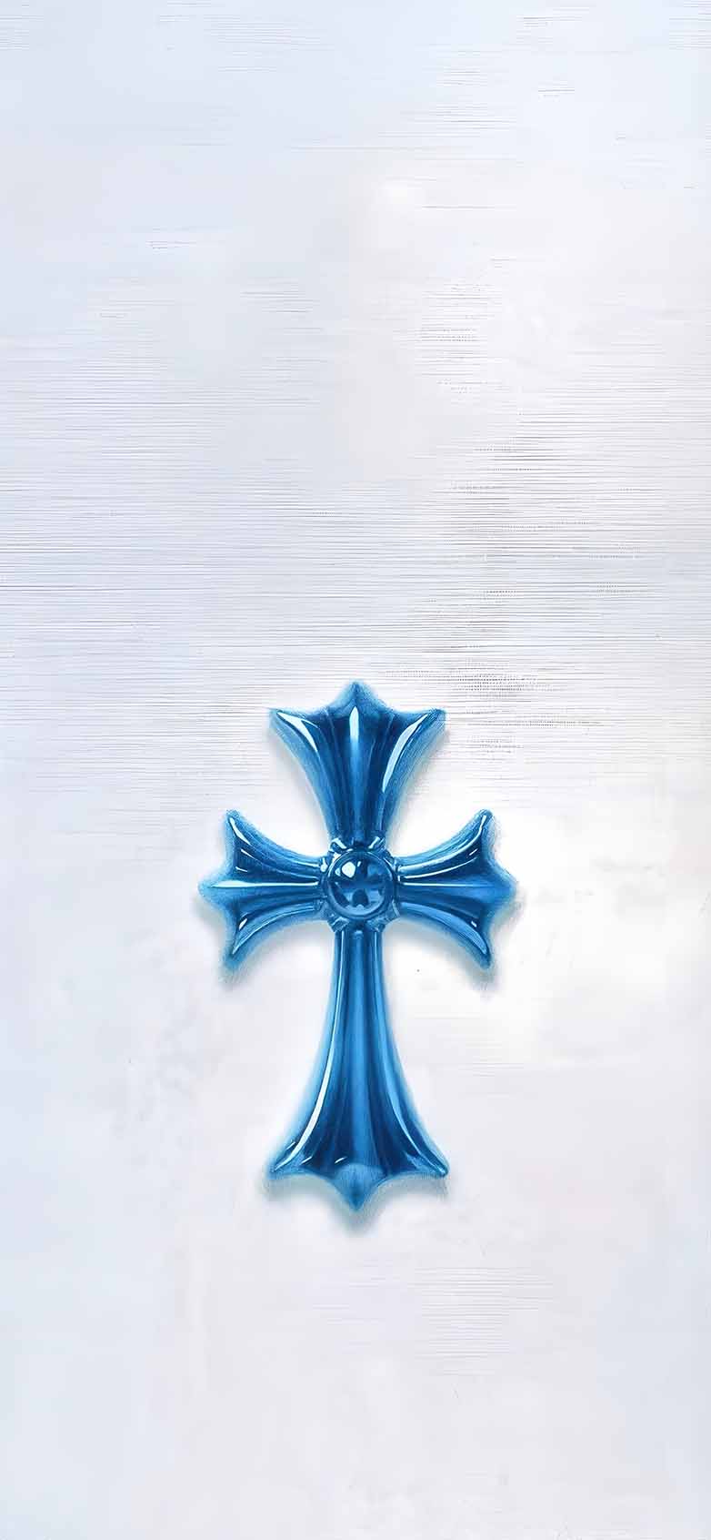 782x1692 Chrome Hearts Blue Metallic Cross Luxury Wallpaper iPhone HD