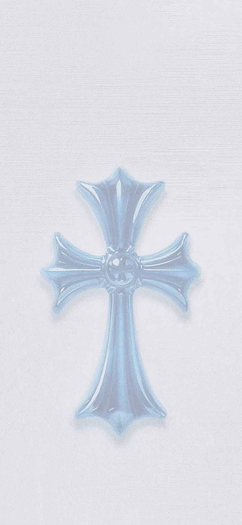782x1692 Chrome Hearts Blue Cross Minimal White Wallpaper iPhone HD