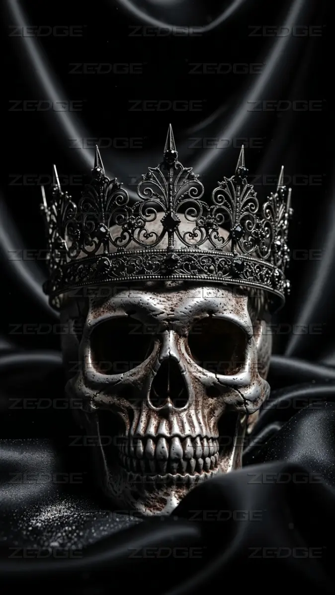674x1198 Dark King Skull with Filigree Crown Luxury Wallpaper wallpaper by Nishan Premium ART