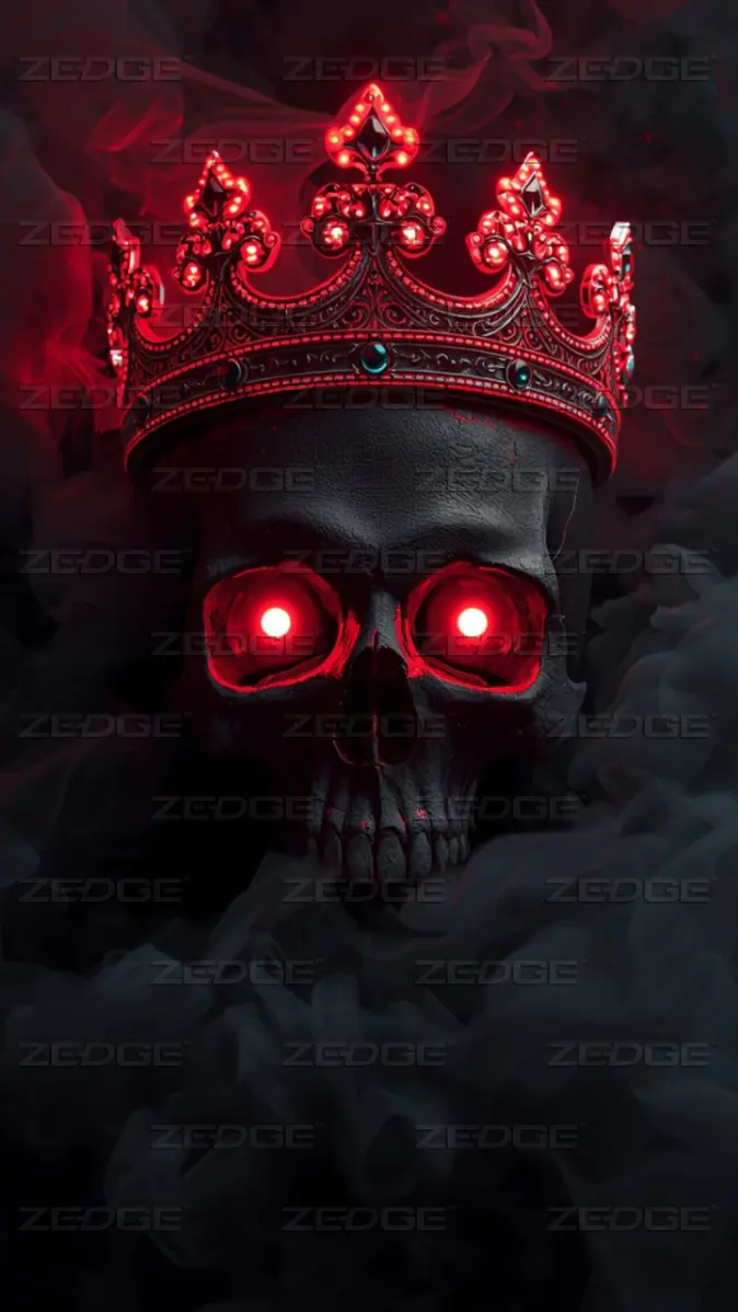 674x1198 Dark Skull King Neon Crown Wallpaper wallpaper