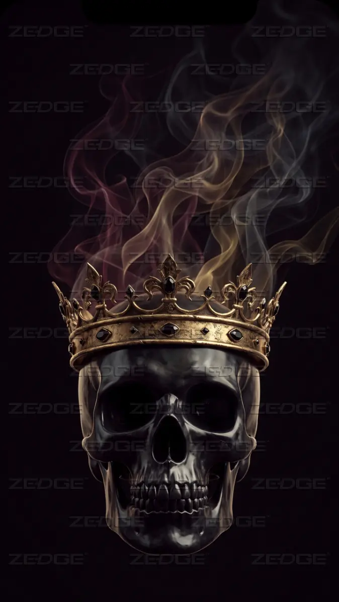 674x1198 Dark skull with crown wallpaper by Thakshis Skull Collect